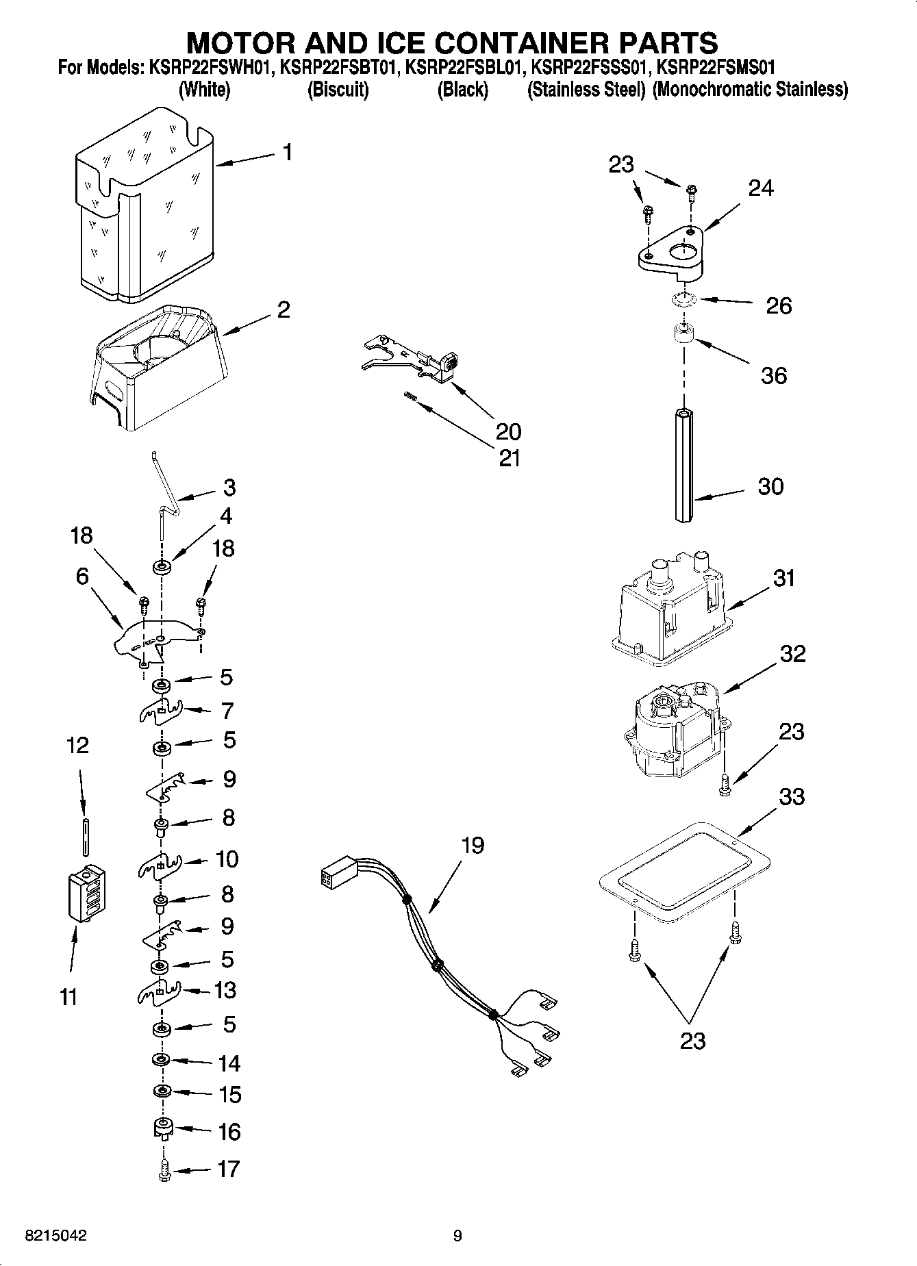 06 - MOTOR AND ICE CONTAINER PARTS