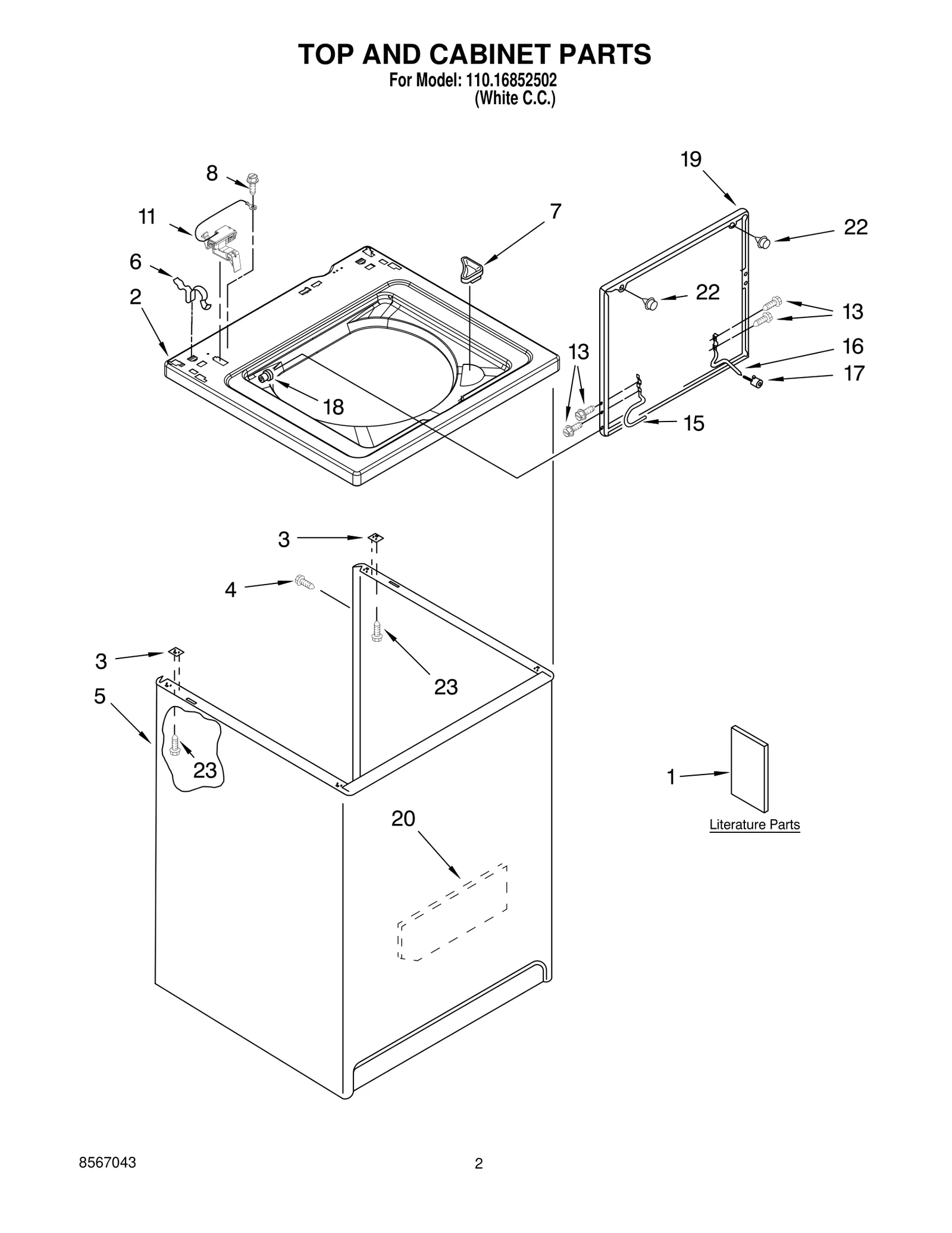 TOP AND CABINET PARTS