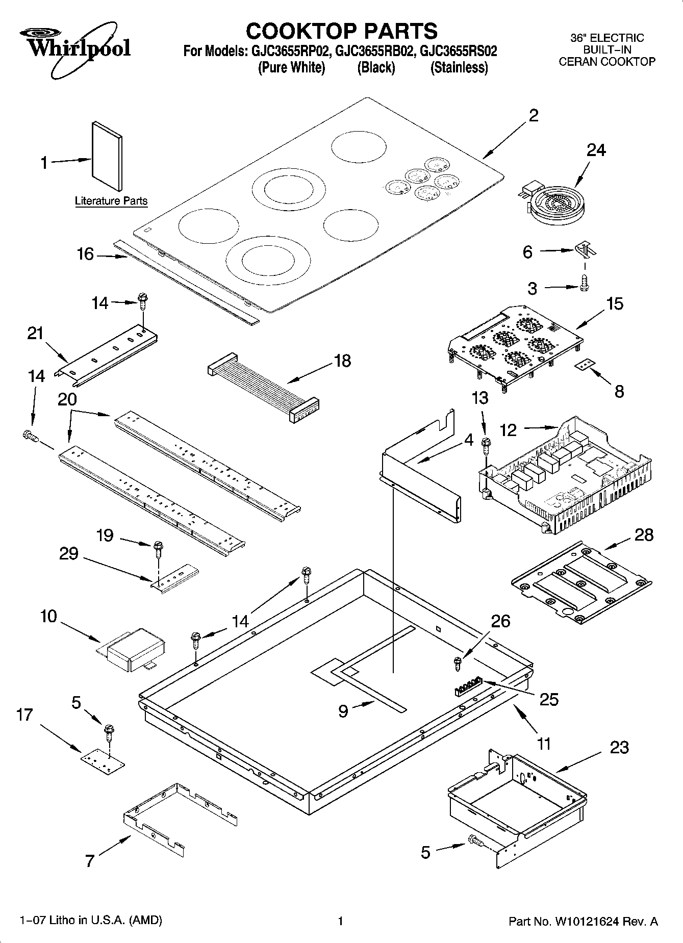 01 - COOKTOP PARTS, OPTIONAL PARTS