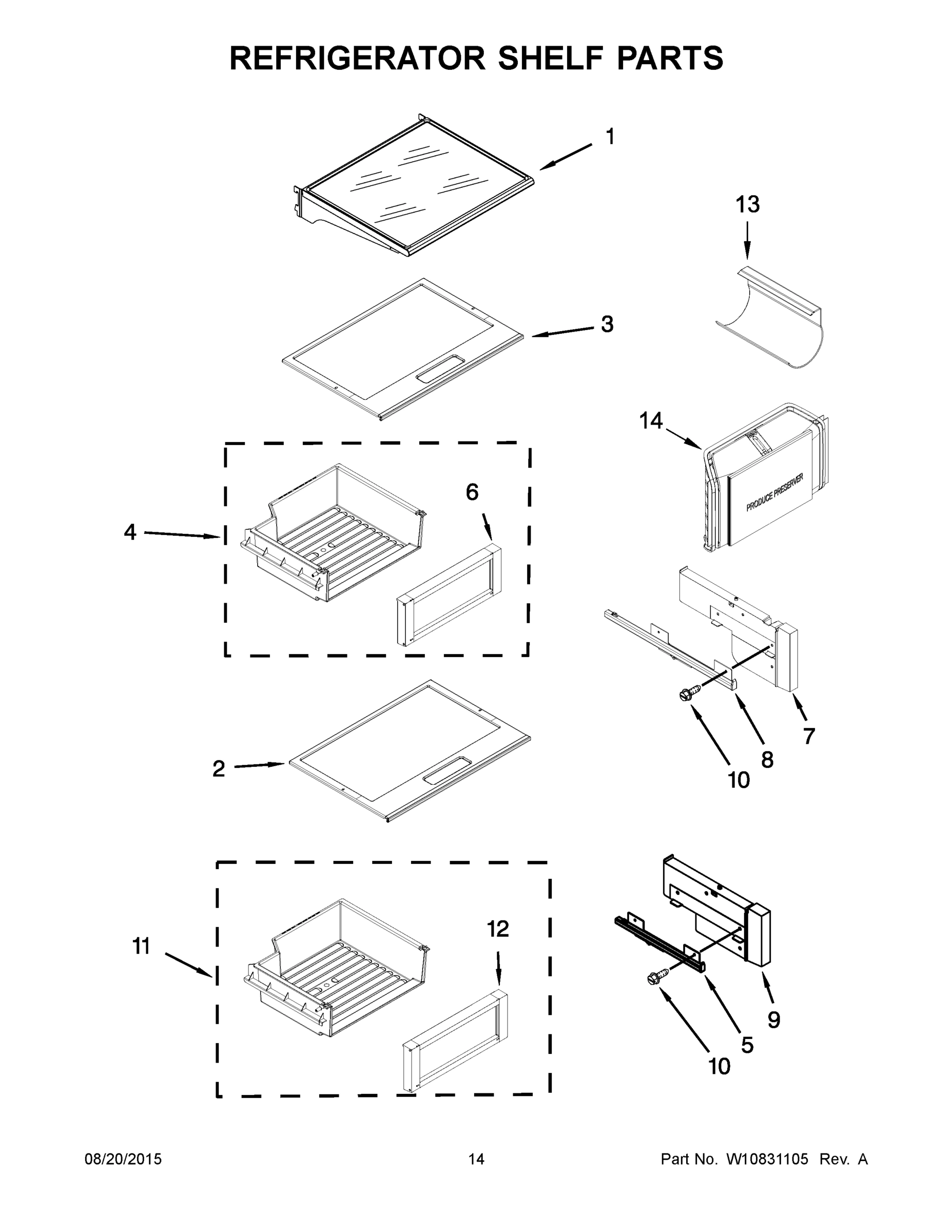 08 - REFRIGERATOR SHELF PARTS