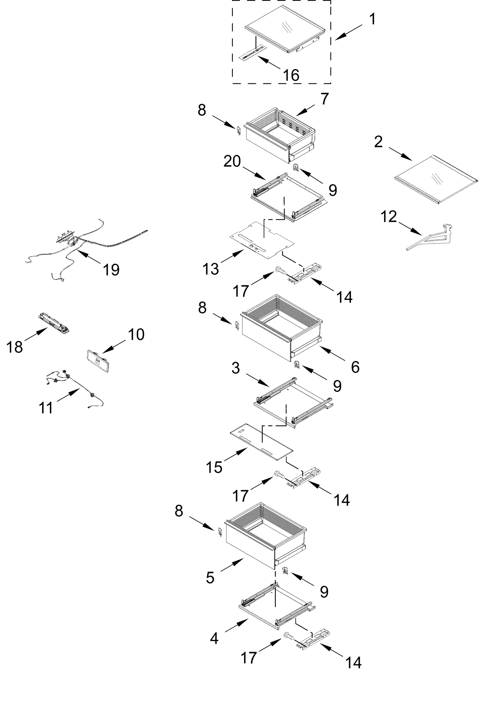 REFRIGERATOR SHELF PARTS