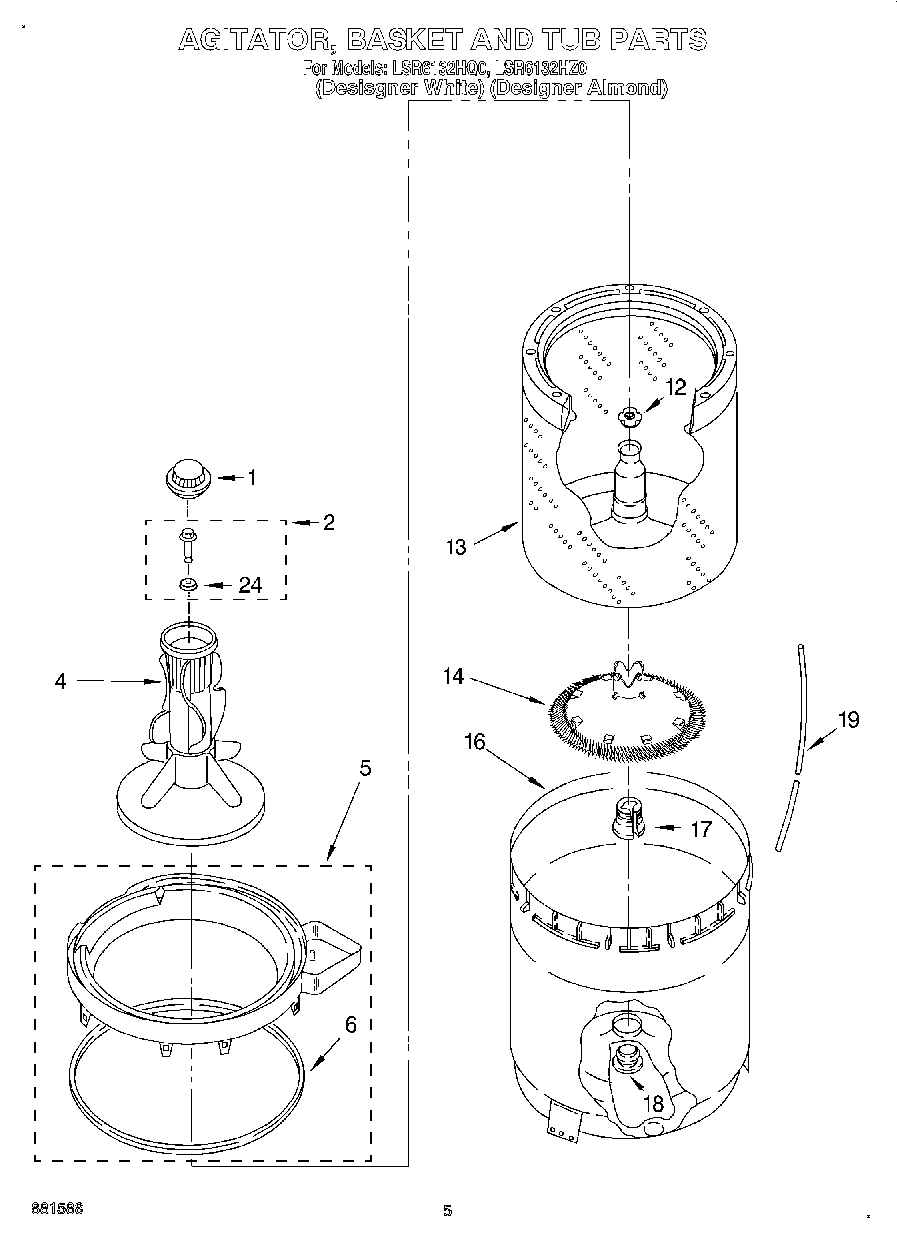 03 - AGITATOR, BASKET AND TUB