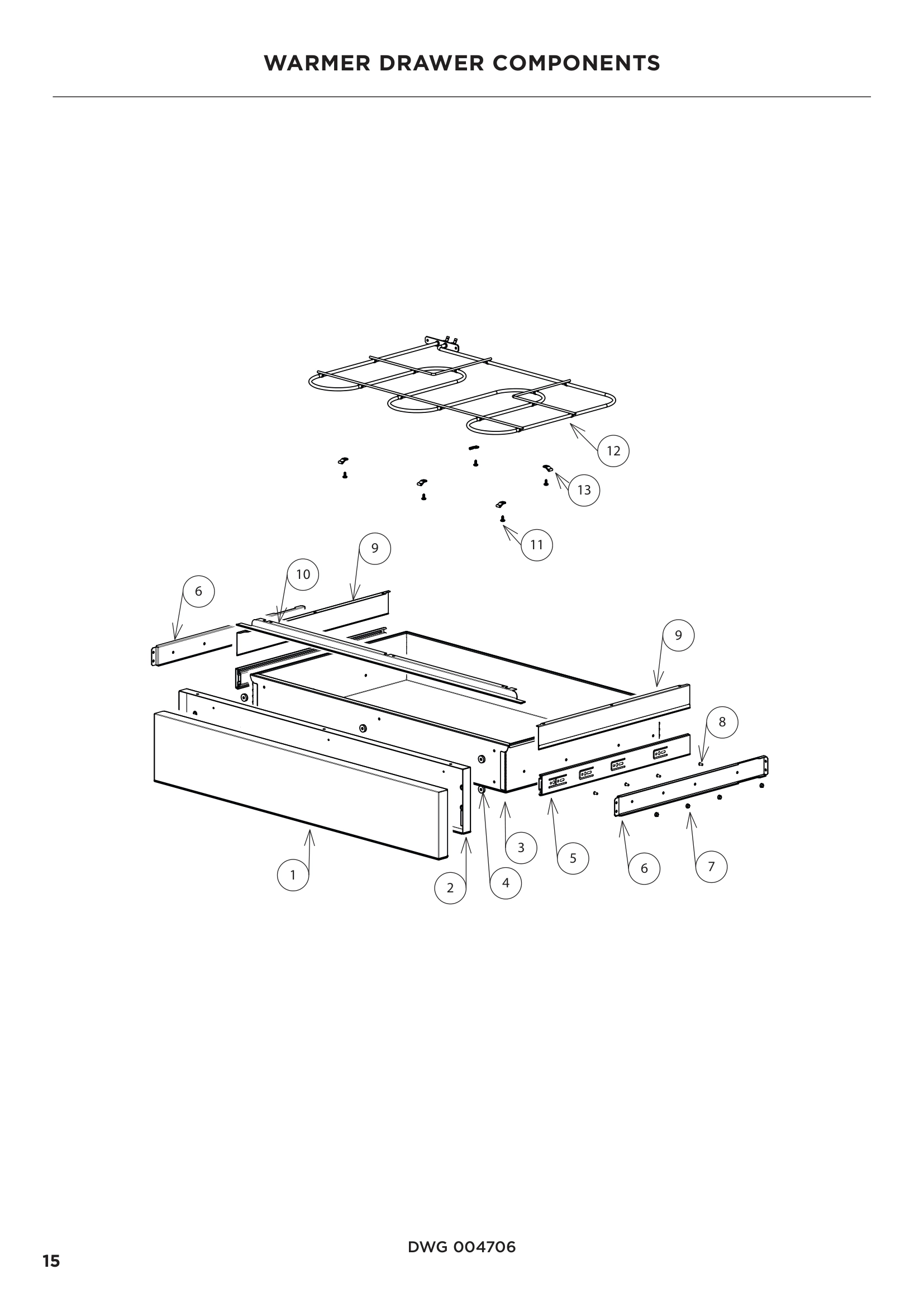 WARMER DRAWER COMPONENTS