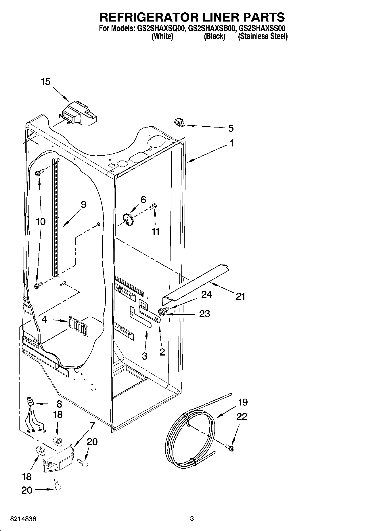 02 - REFRIGERATOR LINER PARTS