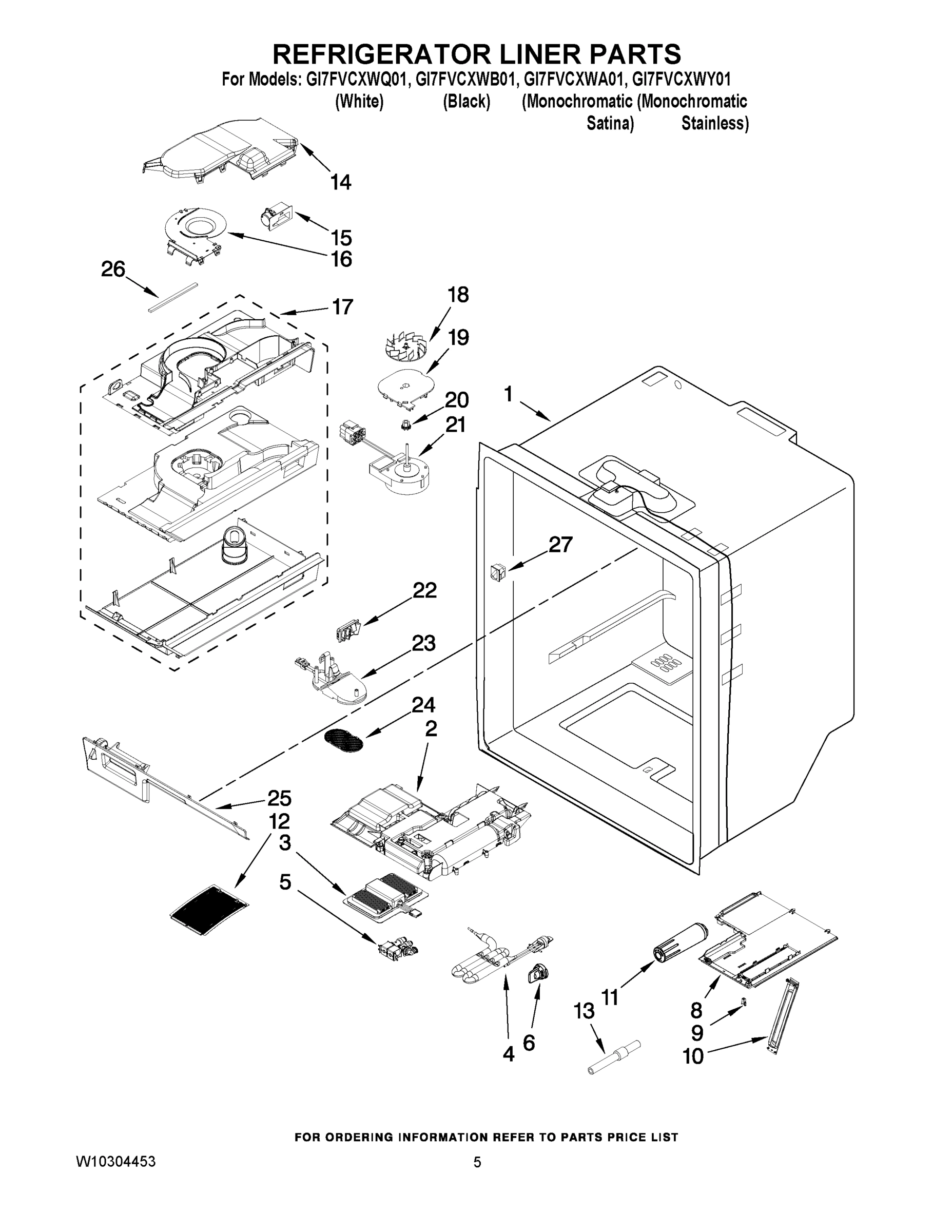 03 - REFRIGERATOR LINER PARTS