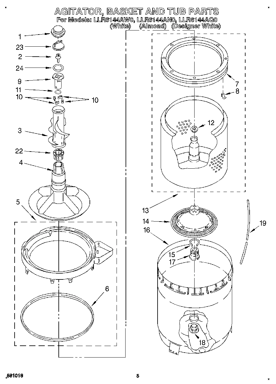 03 - AGITATOR, BASKET, AND TUB