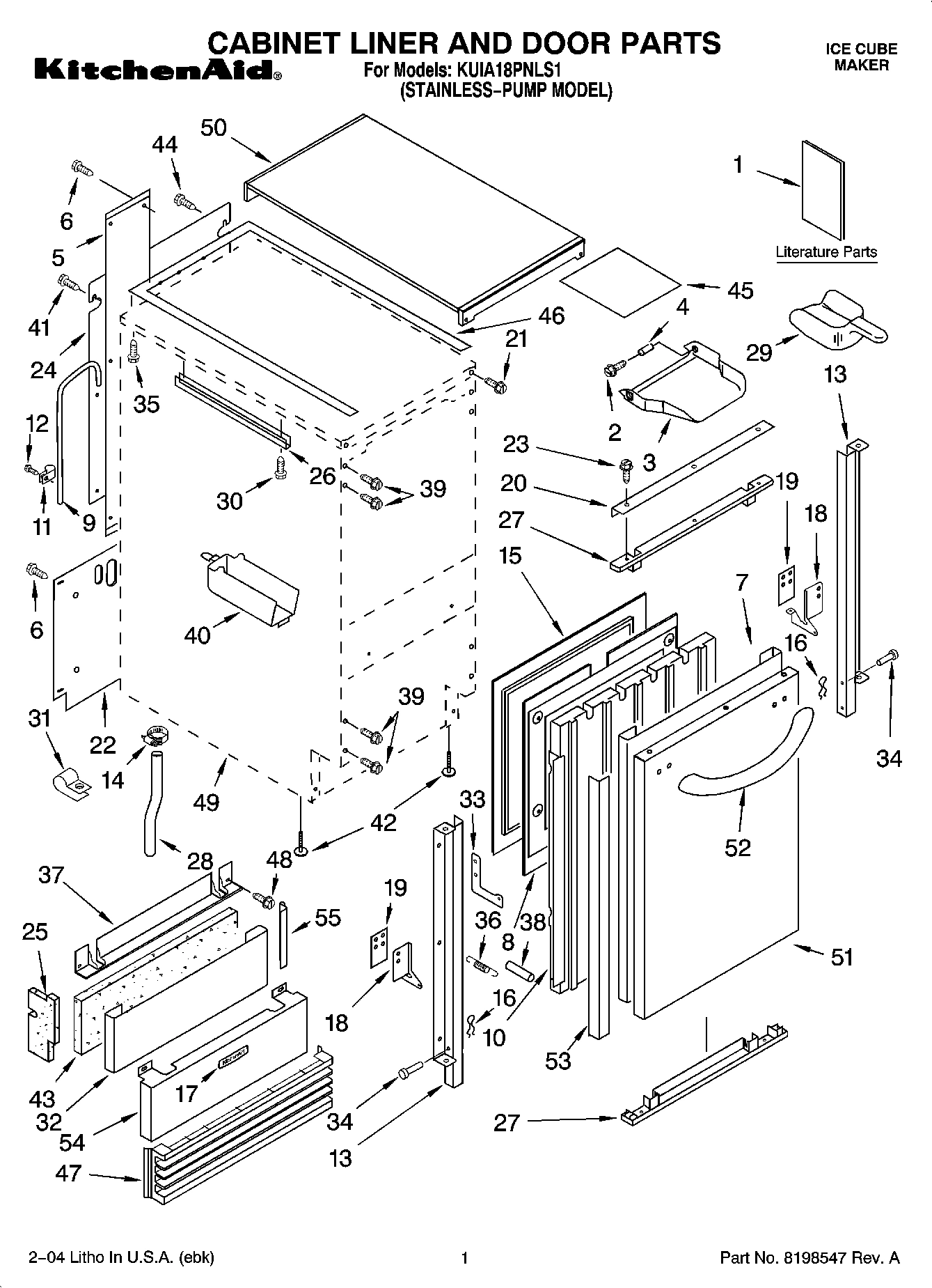 01 - CABINET LINER AND DOOR PARTS