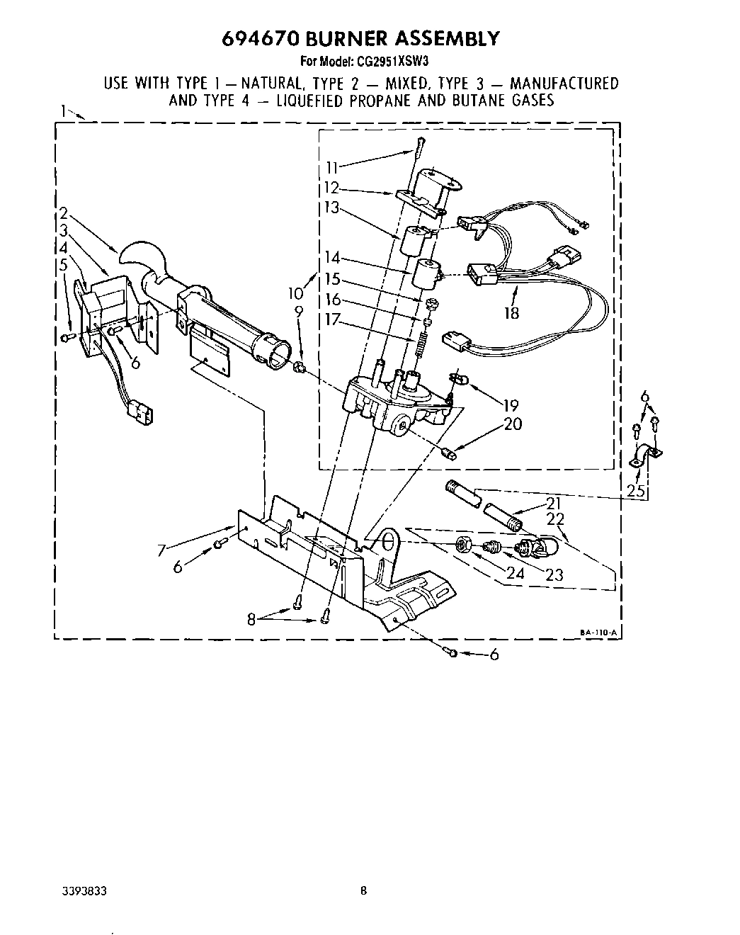 05 - 694670 BURNER ASSEMBLY
