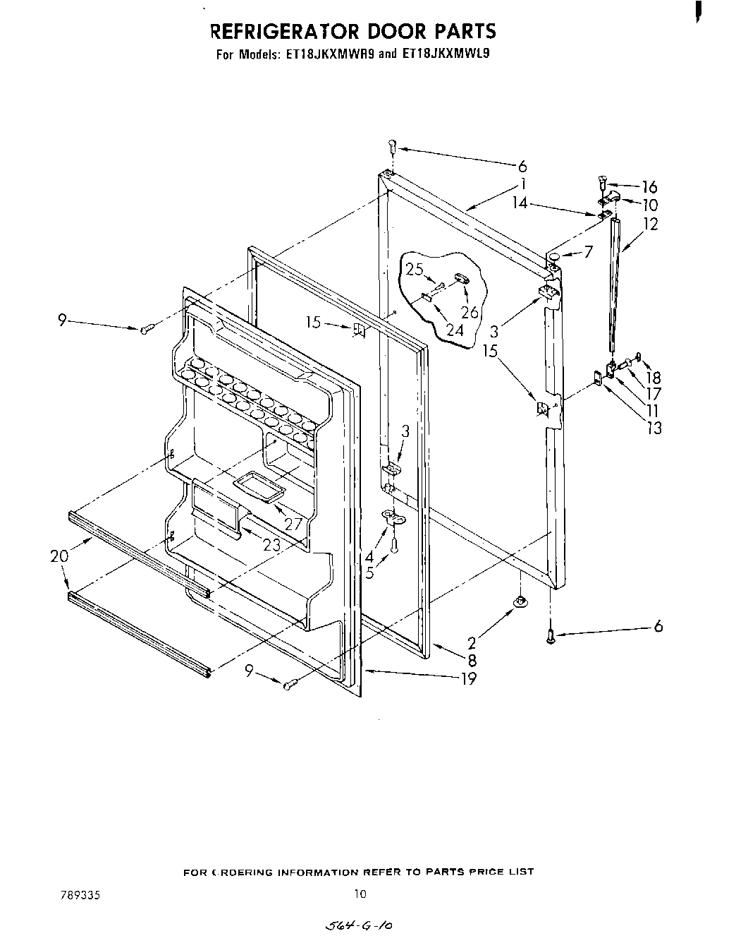 08 - REFRIGERATOR DOOR , PARTS NOT ILLUS
