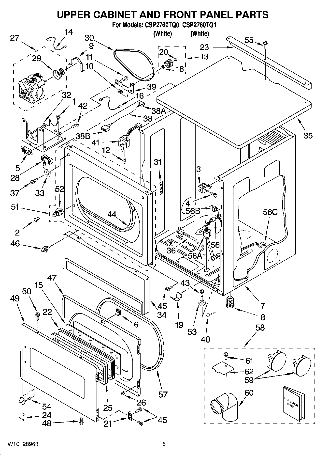 03 - UPPER CABINET AND FRONT PANEL PARTS