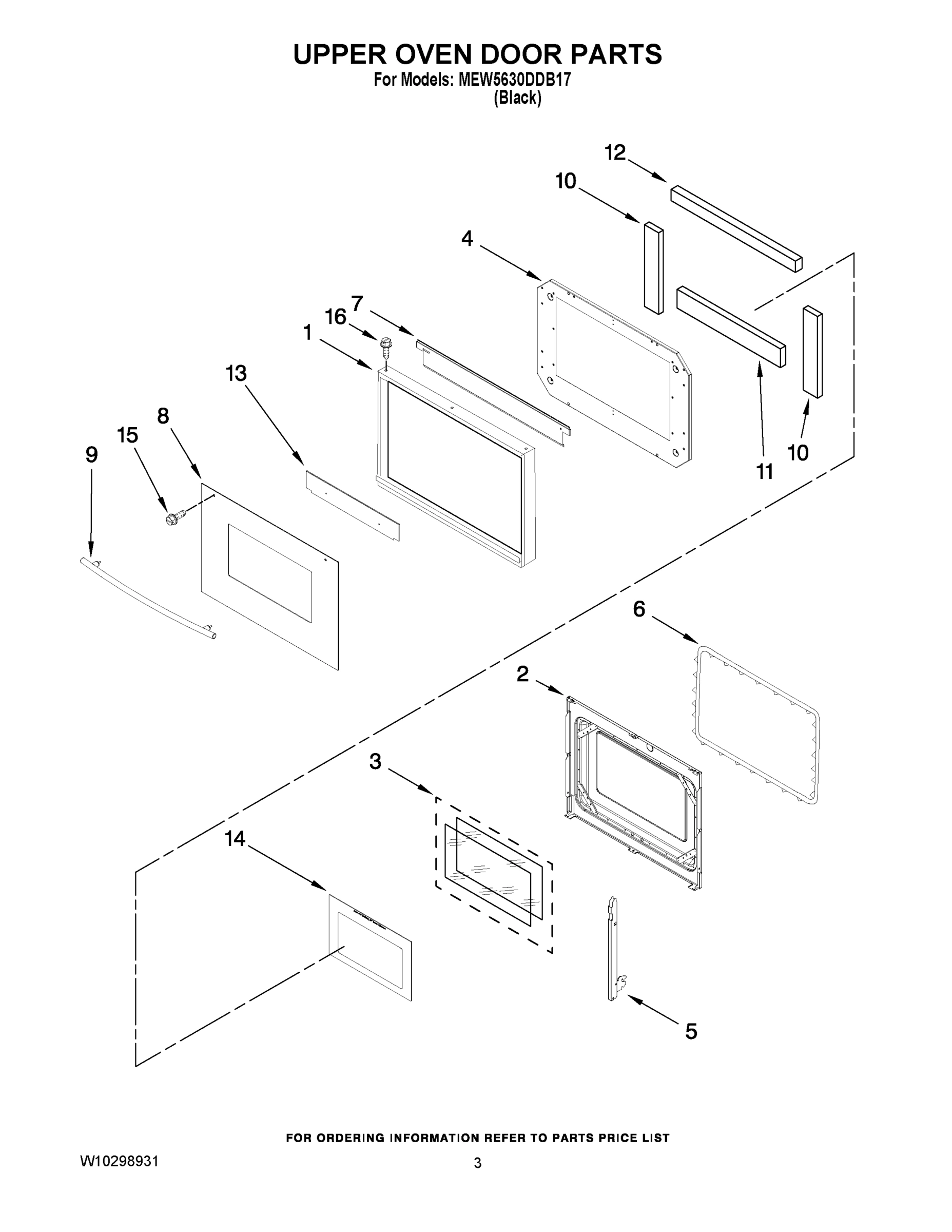 02 - UPPER OVEN DOOR PARTS