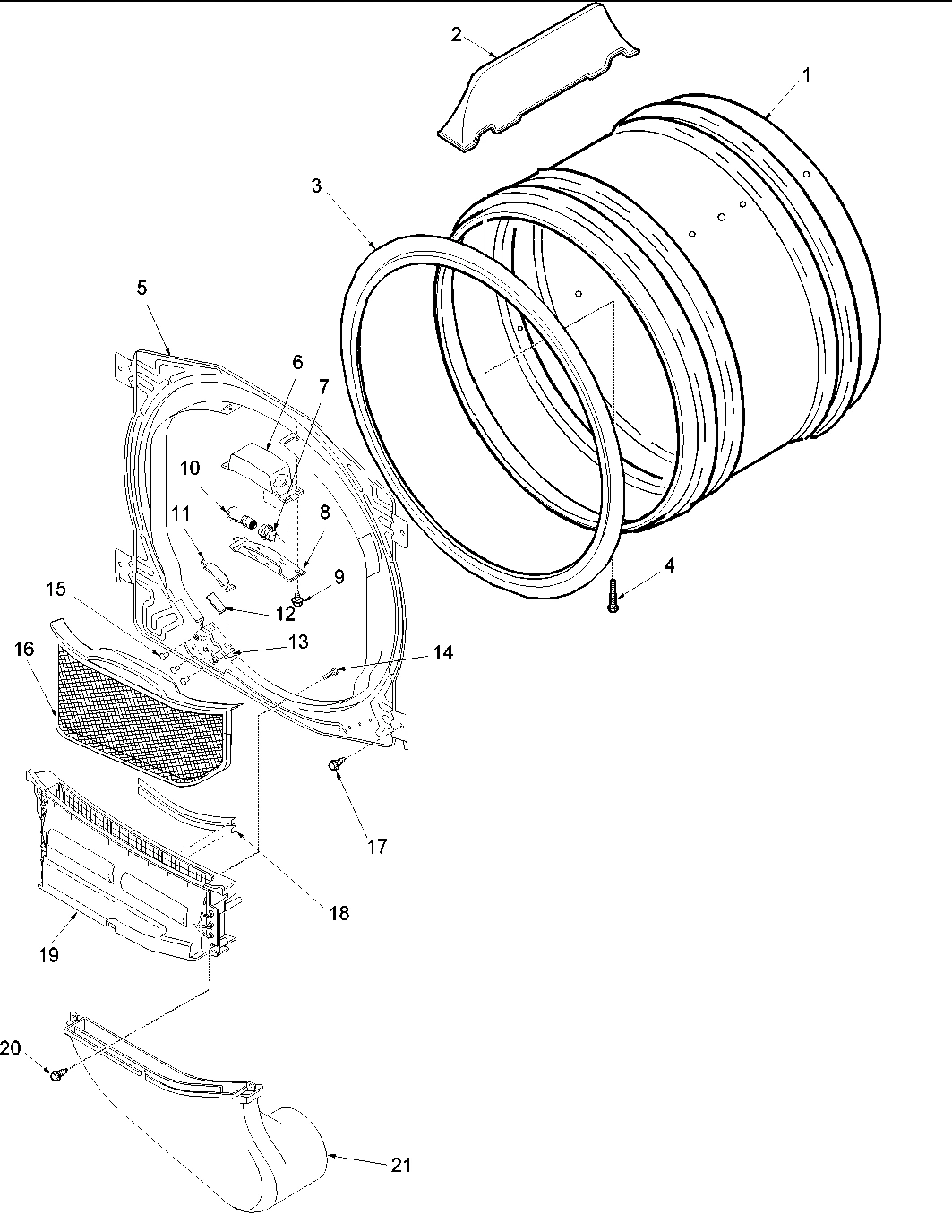 04 - FRONT BULKHEAD, AIR DUCT & DRUM