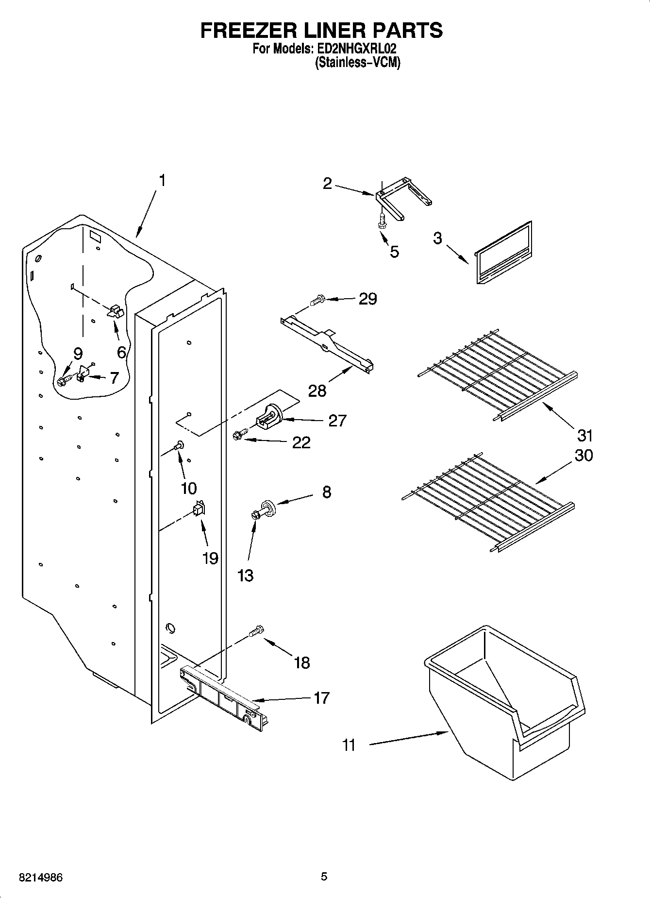 04 - FREEZER LINER PARTS