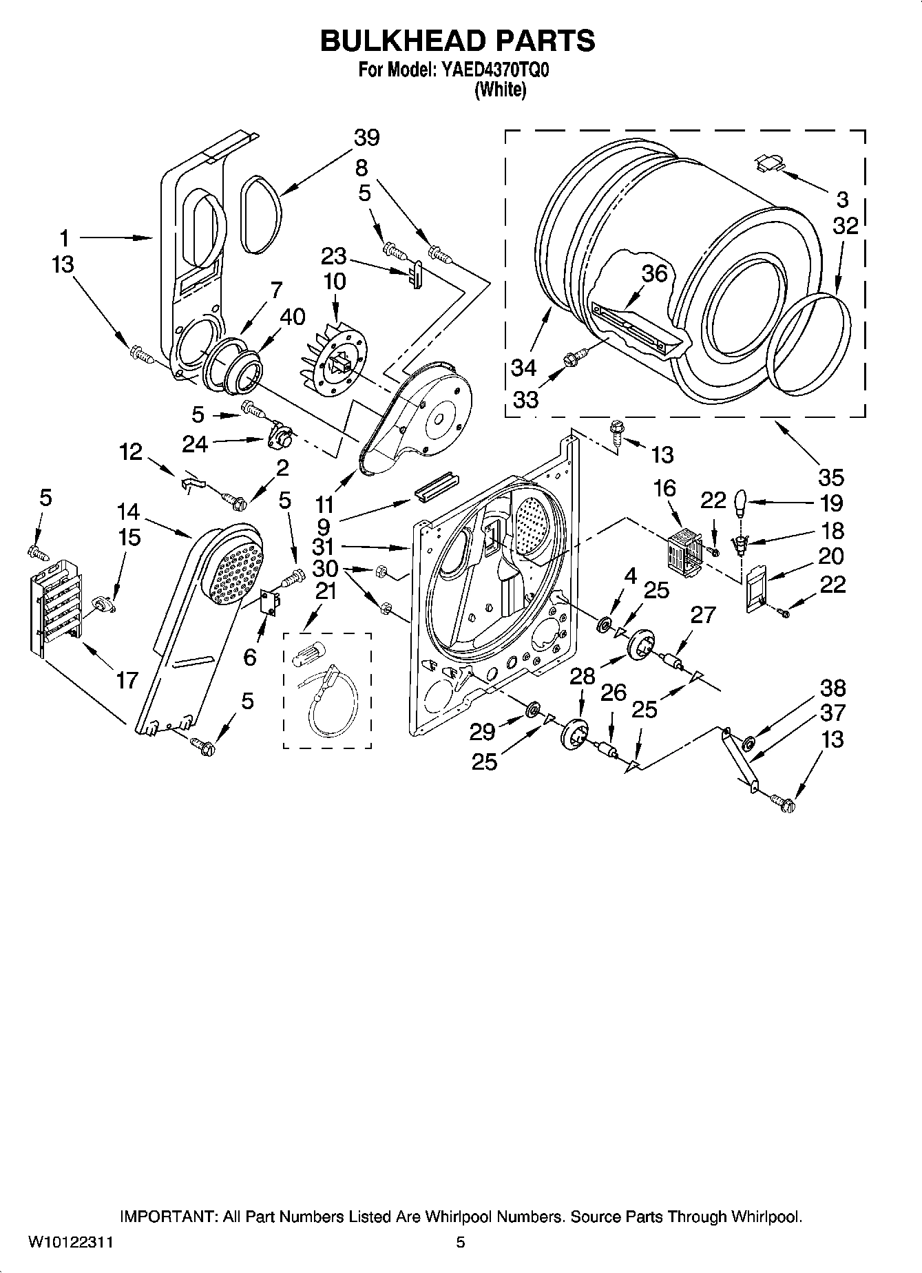 03 - BULKHEAD PARTS, OPTIONAL PARTS (NOT INCLUDED)