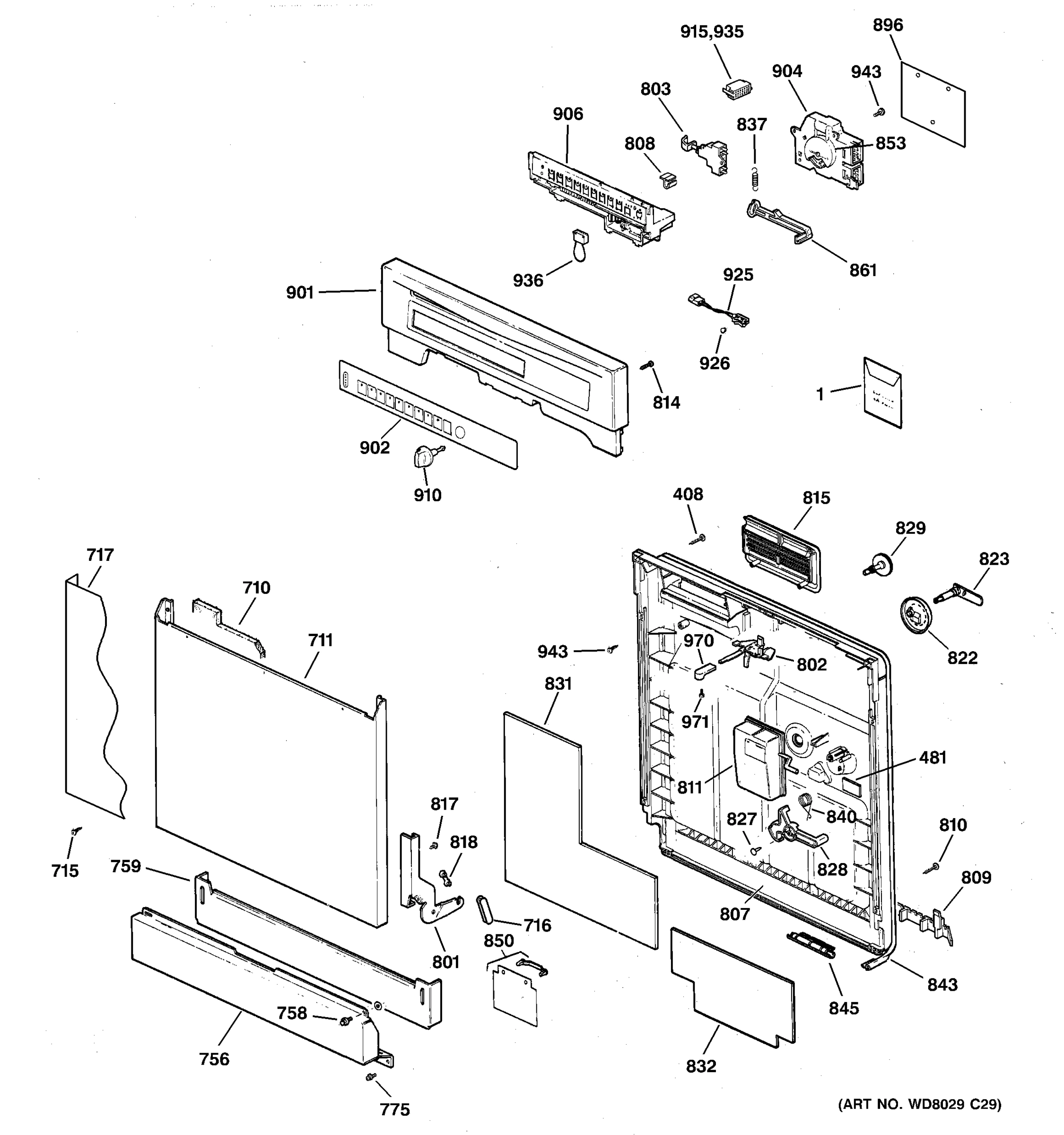 ESCUTCHEON & DOOR ASSEMBLY