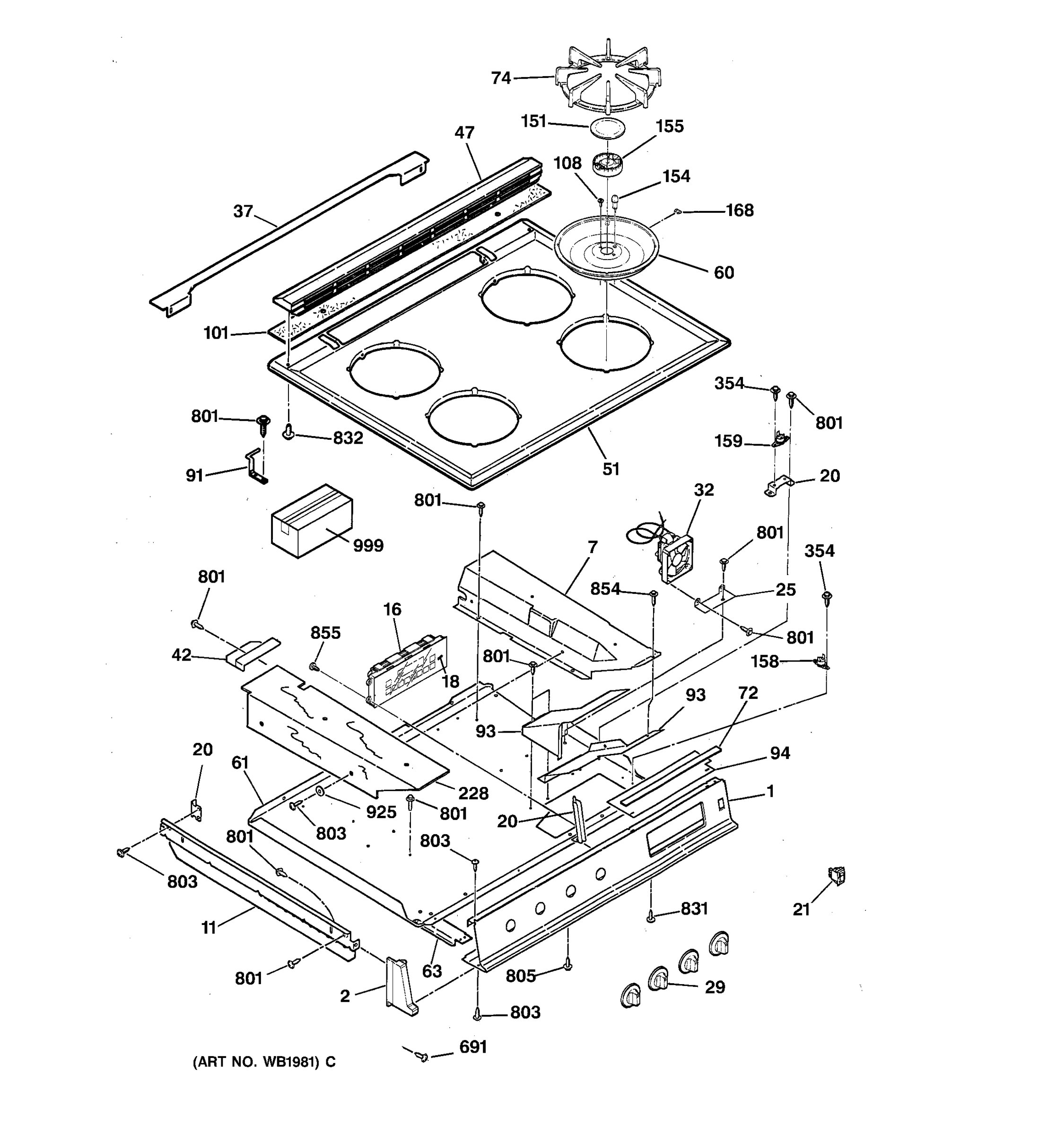 CONTROL PANEL & COOKTOP