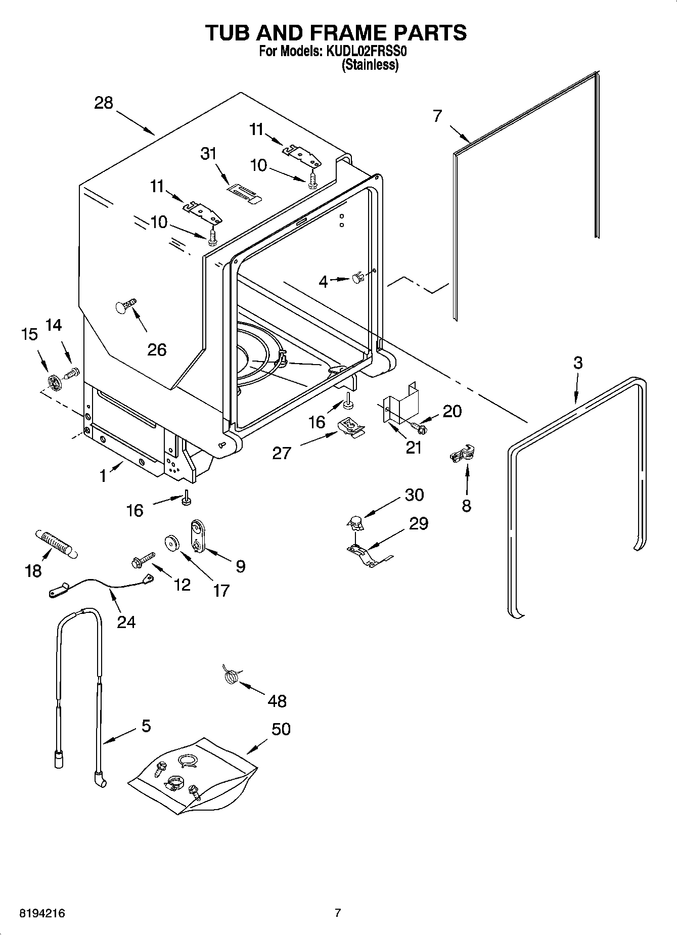 07 - TUB AND FRAME PARTS