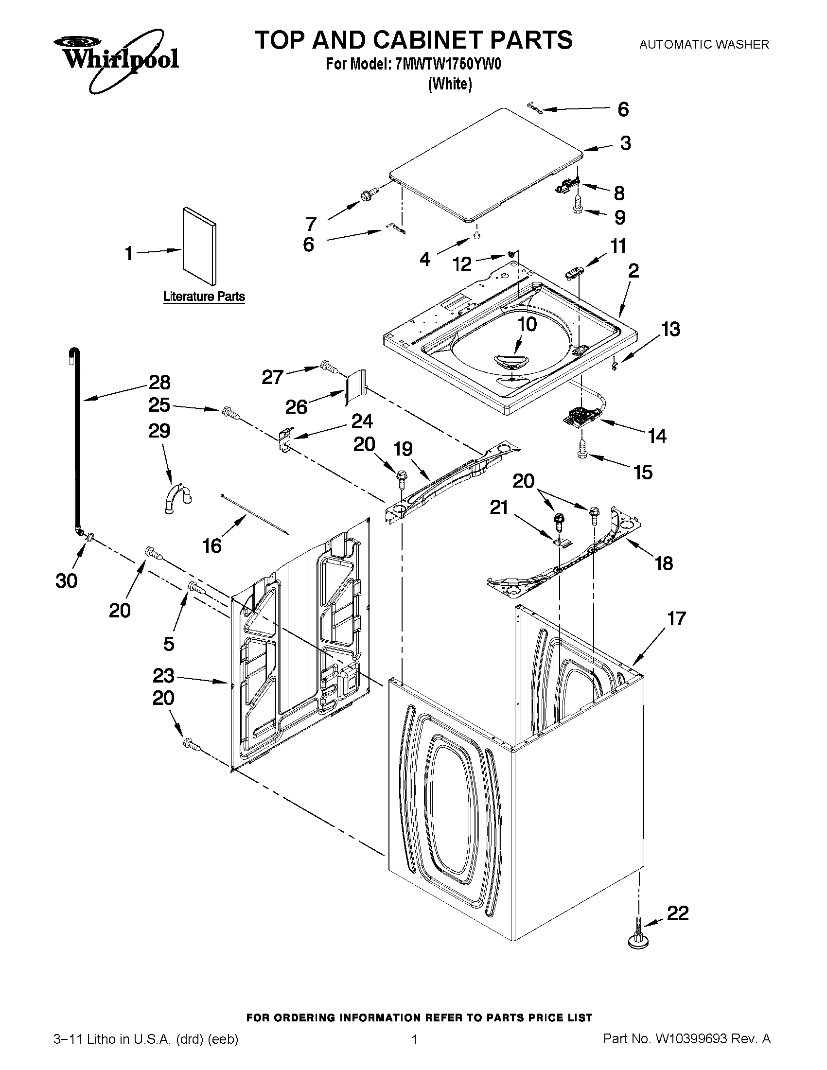 01 - TOP AND CABINET PARTS