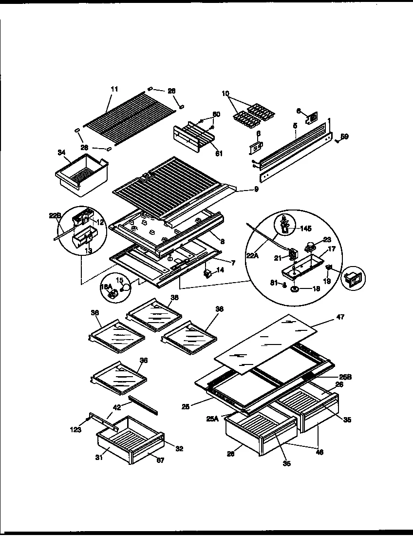SHELVES AND ACCESSORIES
