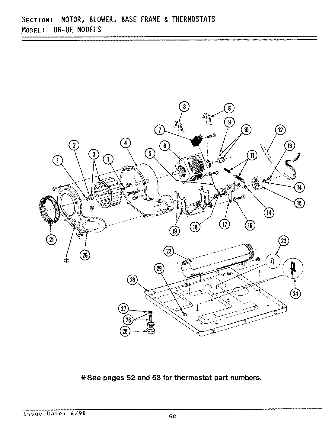 07 - MOTOR, BLOWER, BASE FRAME & THERMOSTATS