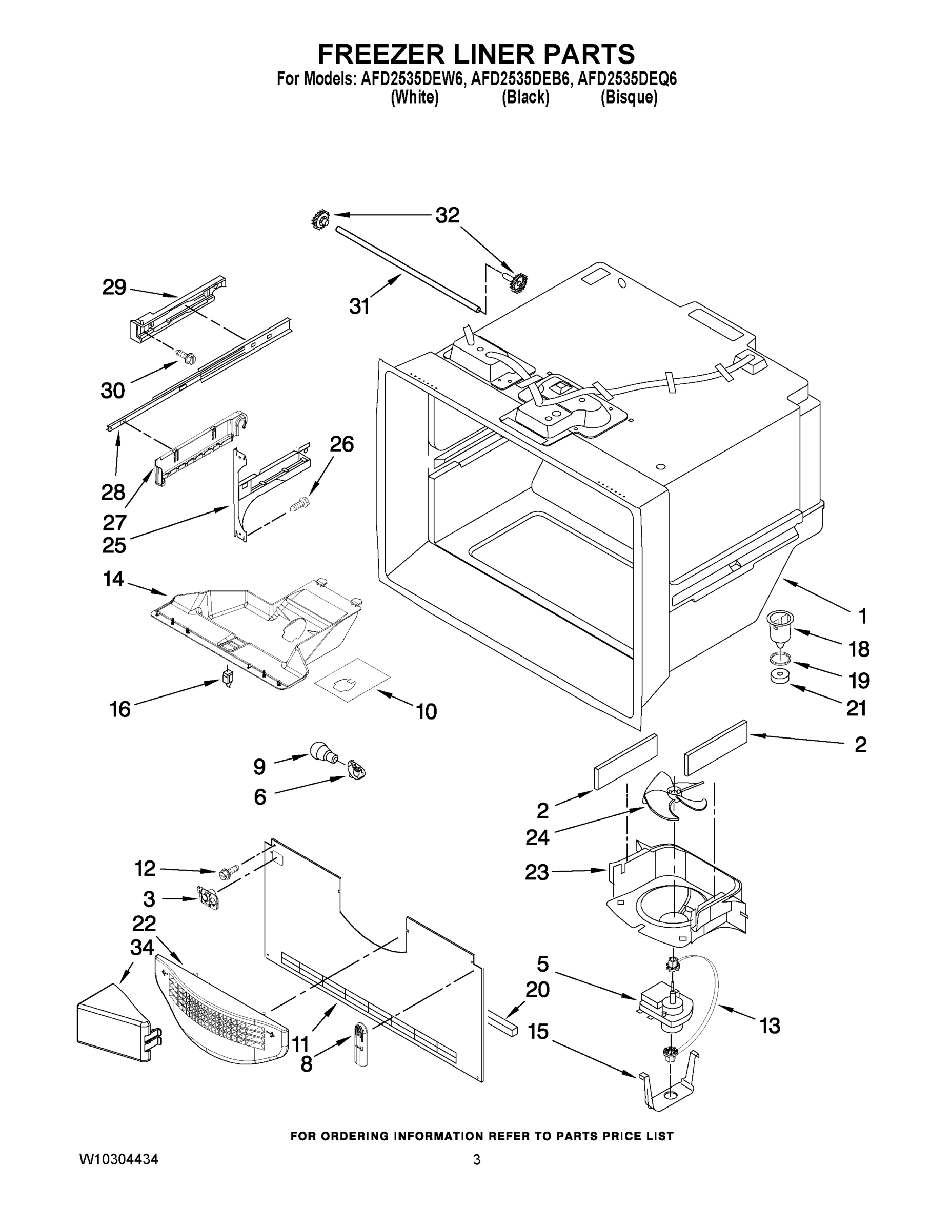 02 - FREEZER LINER PARTS