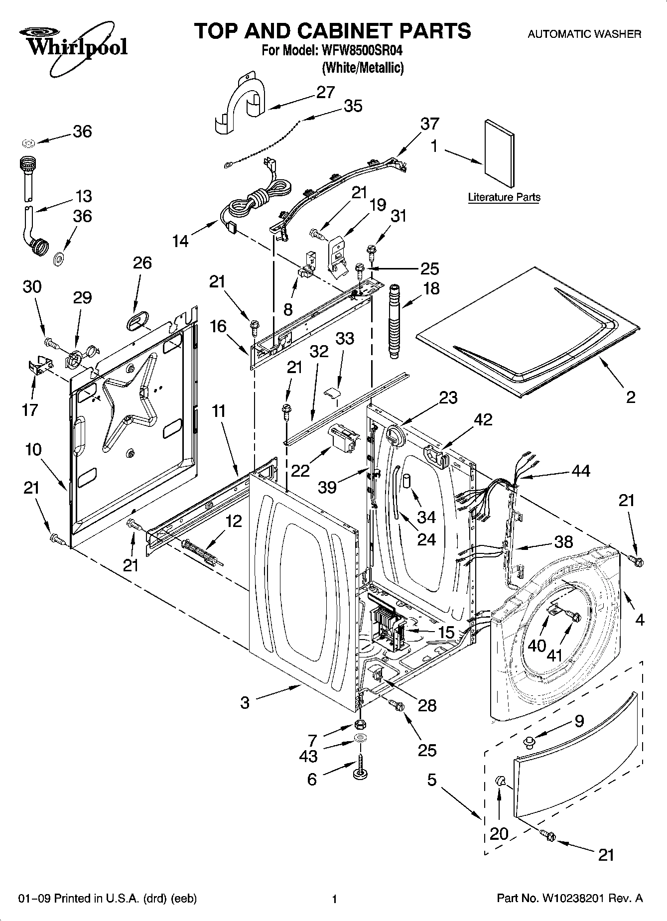 01 - TOP AND CABINET PARTS