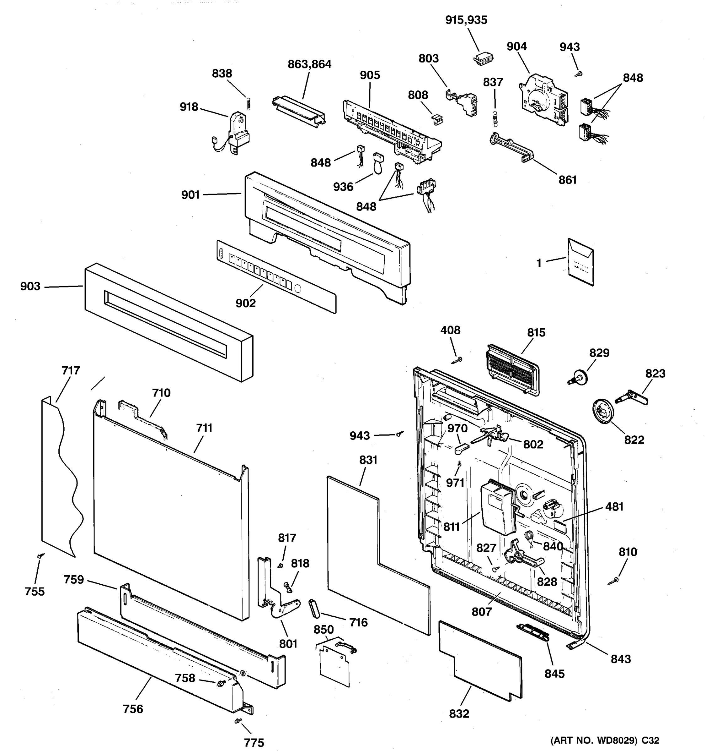 ESCUTCHEON & DOOR ASSEMBLY