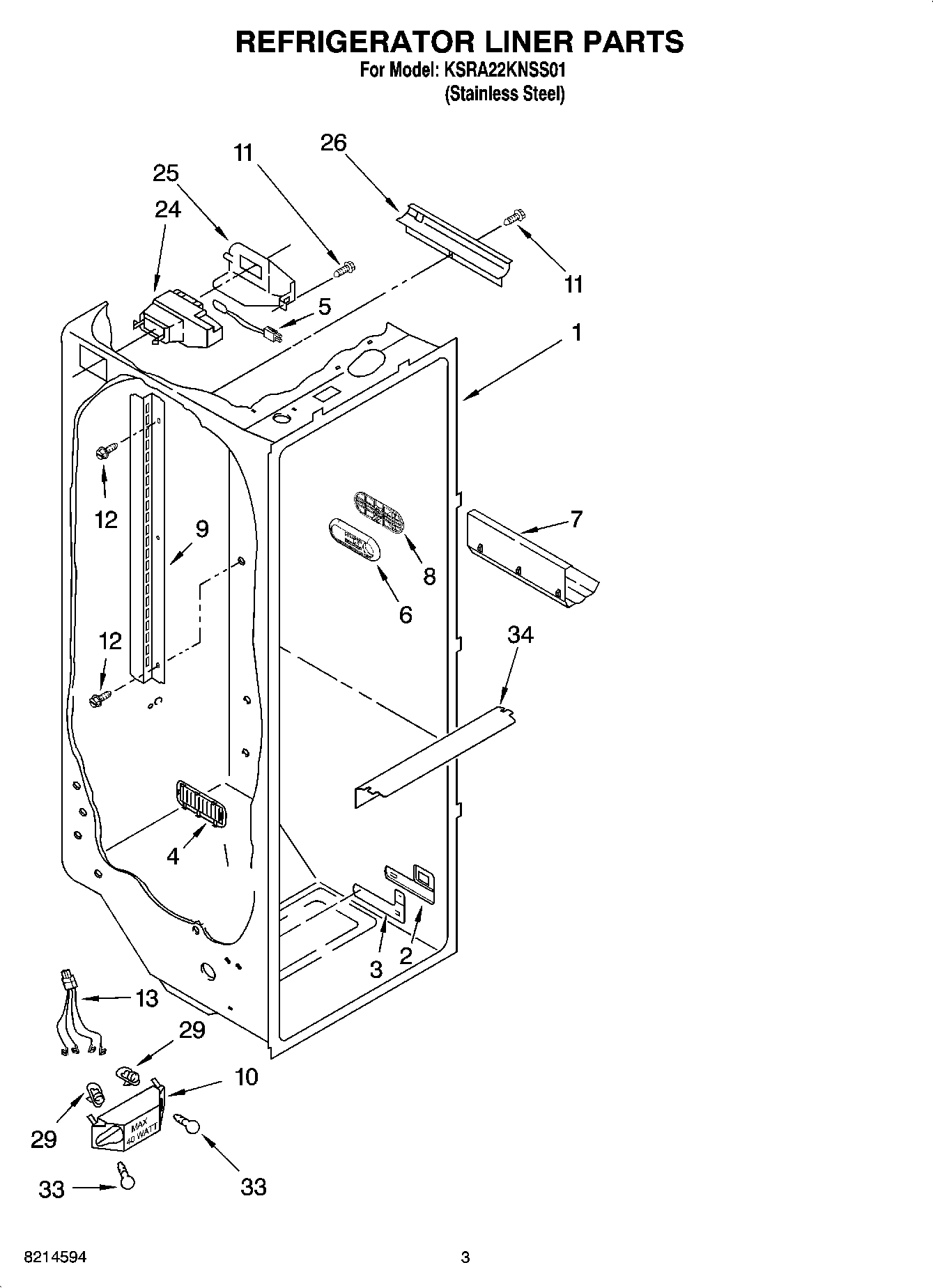 02 - REFRIGERATOR LINER PARTS