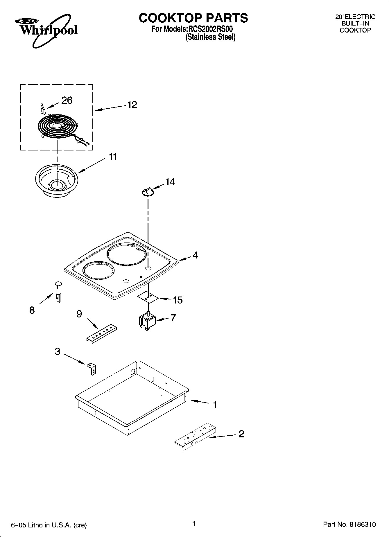 01 - COOKTOP PARTS, OPTIONAL PARTS