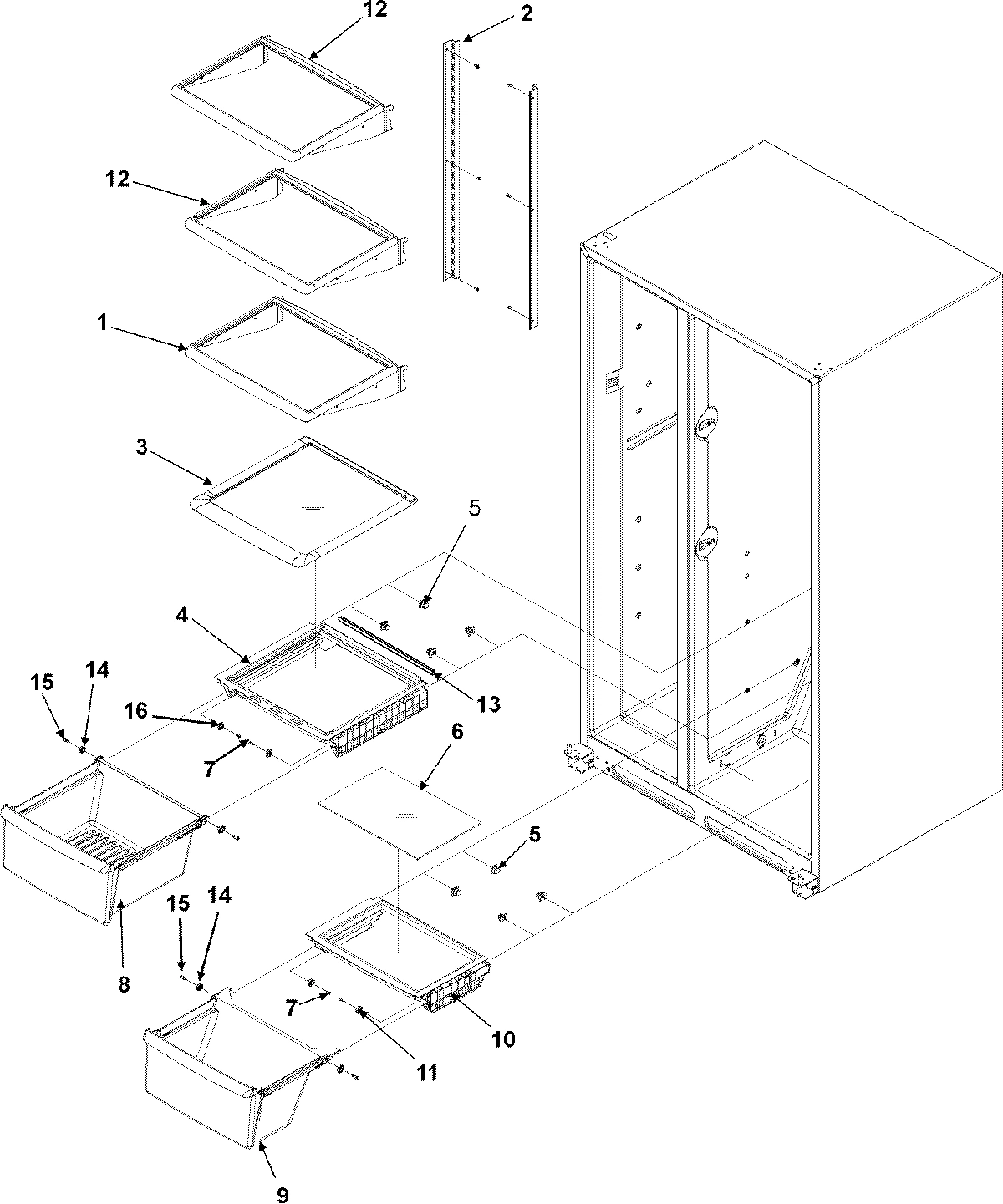 04 - CRISPER ASSY & REF SHELF SERIES 50+