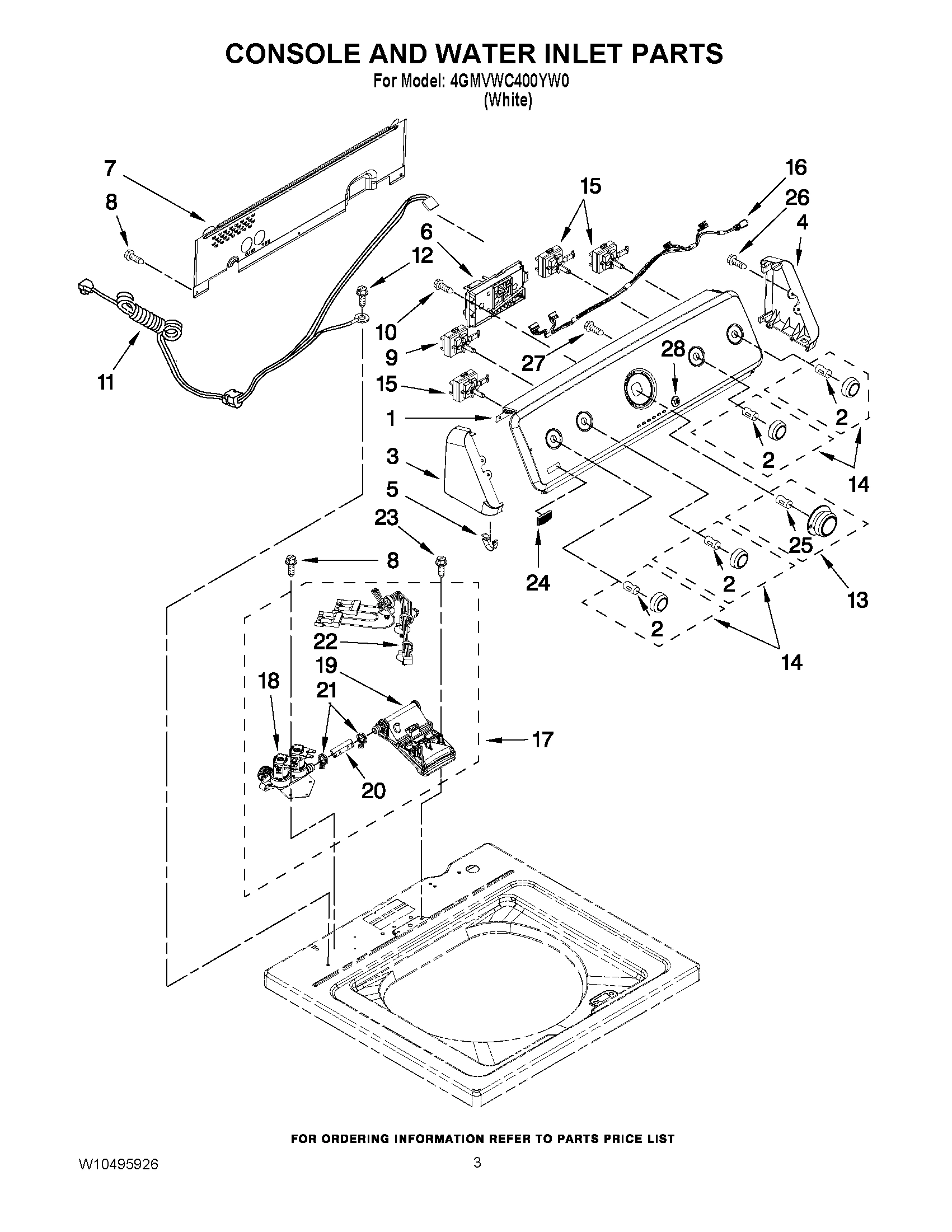 02 - CONSOLE AND WATER INLET PARTS