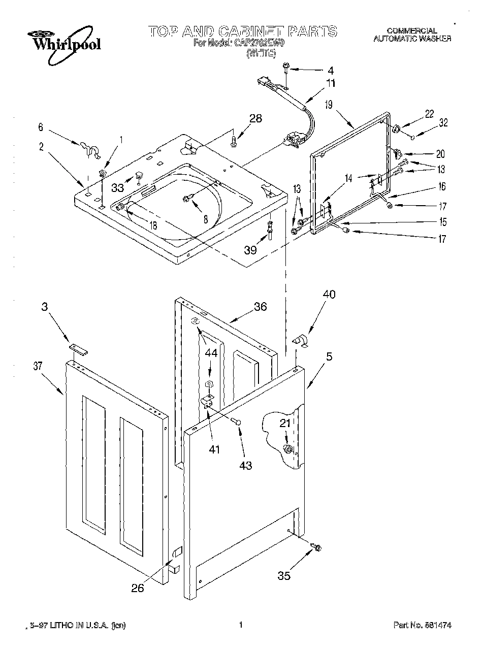 01 - TOP AND CABINET, LIT/OPTIONAL
