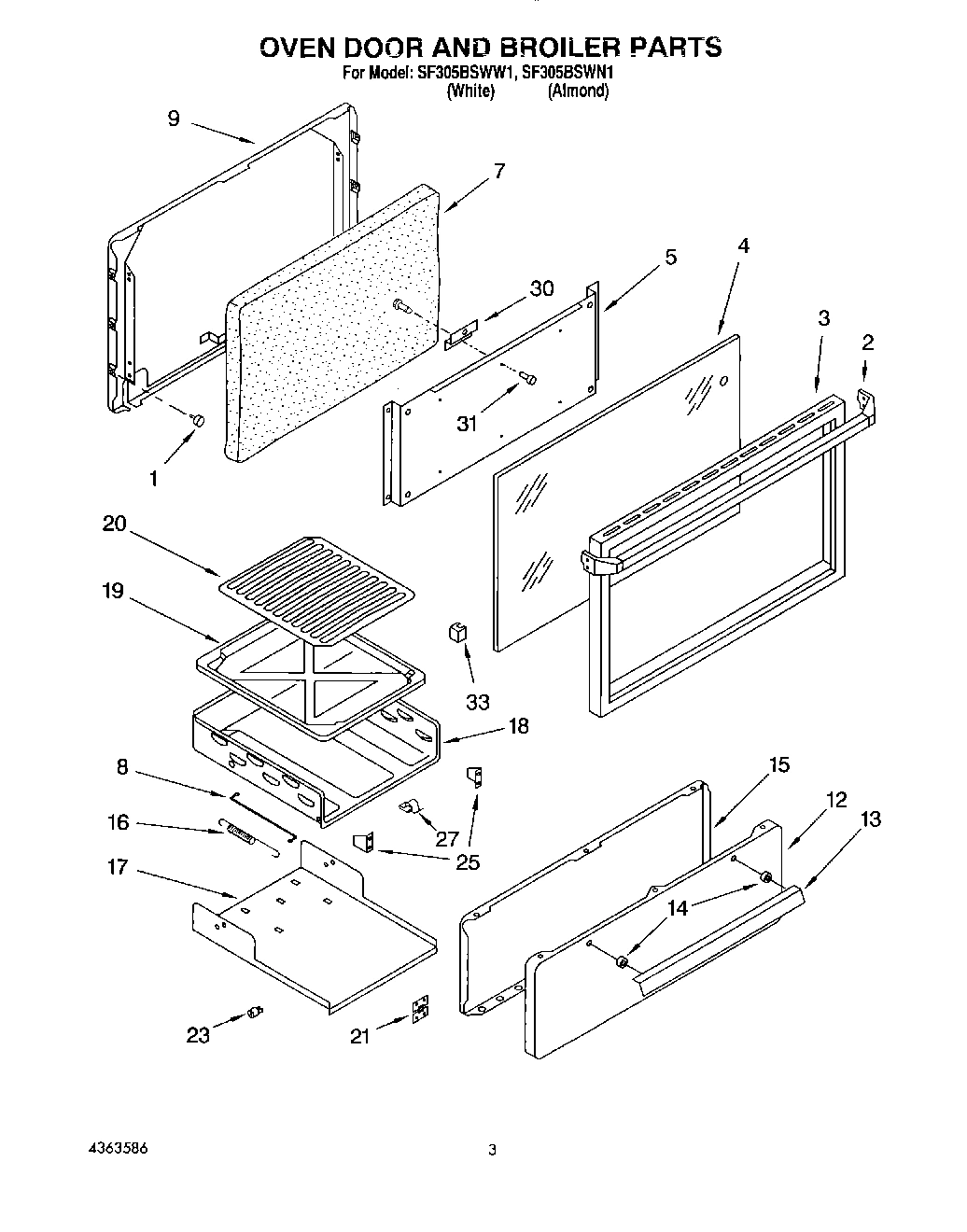 02 - OVEN DOOR AND BROILER