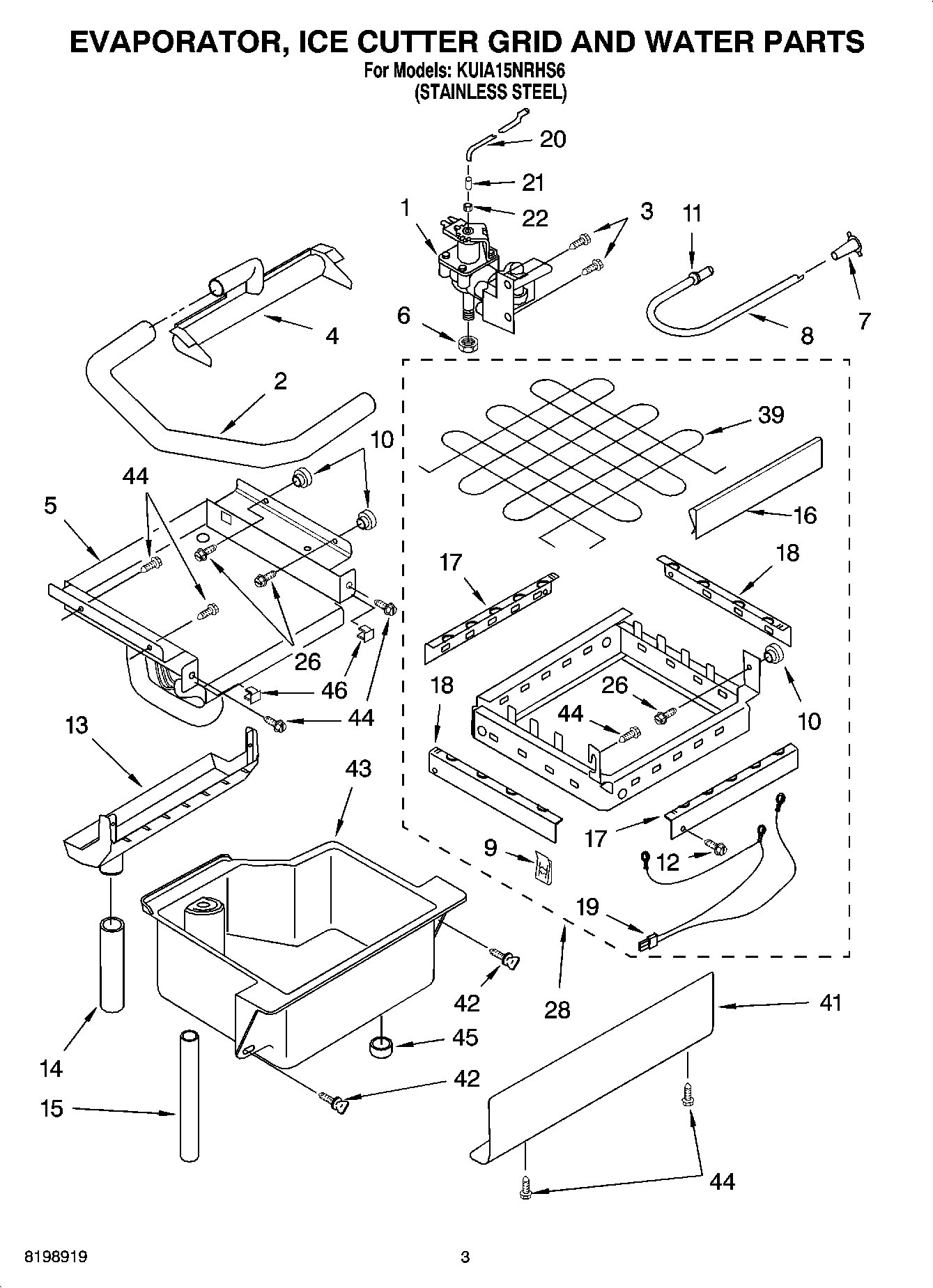 02 - EVAPORATOR ICE CUTTER GRID AND WATER PARTS