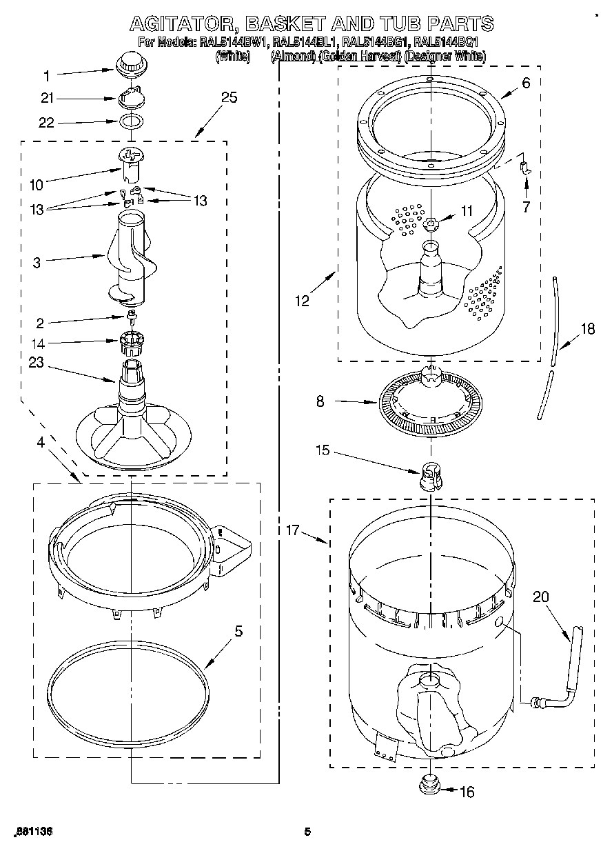 04 - AGITATOR, BASKET AND TUB