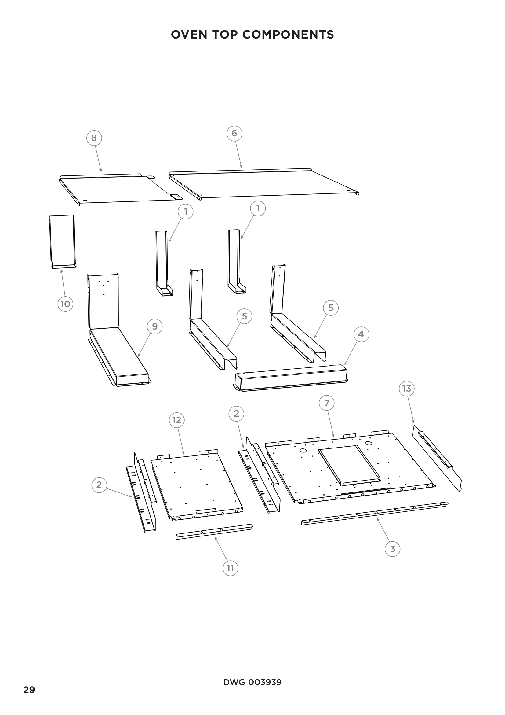 OVEN TOP COMPONENTS