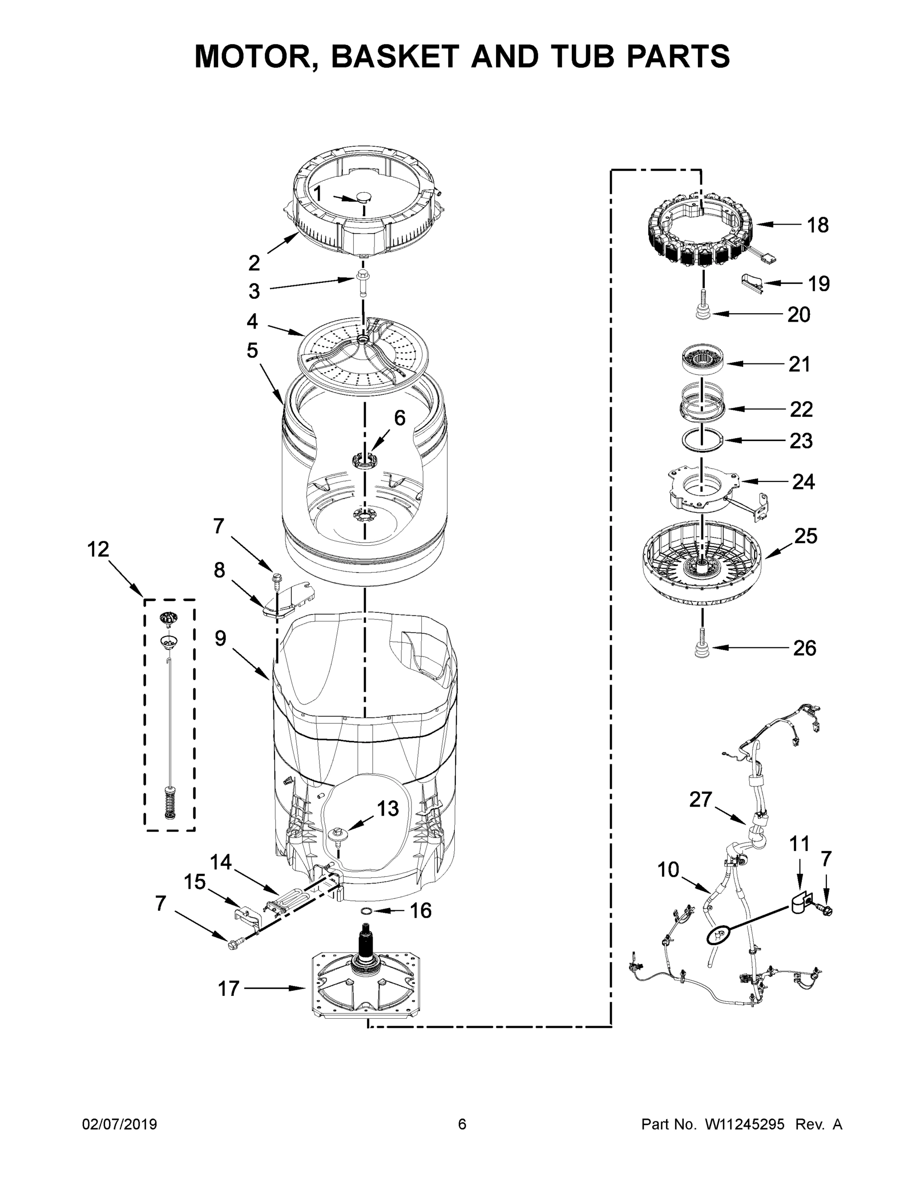 04 - MOTOR, BASKET AND TUB PARTS