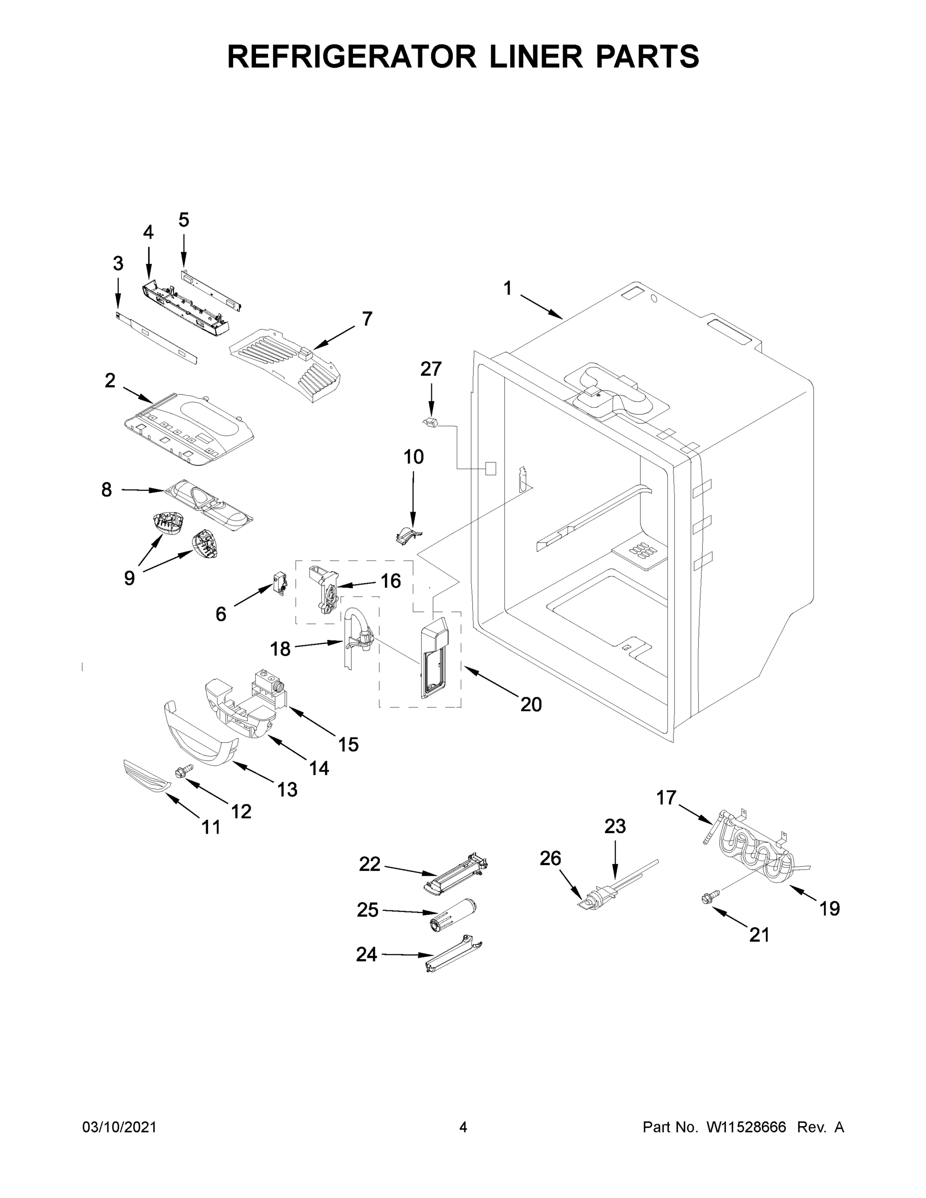 03 - REFRIGERATOR LINER PARTS