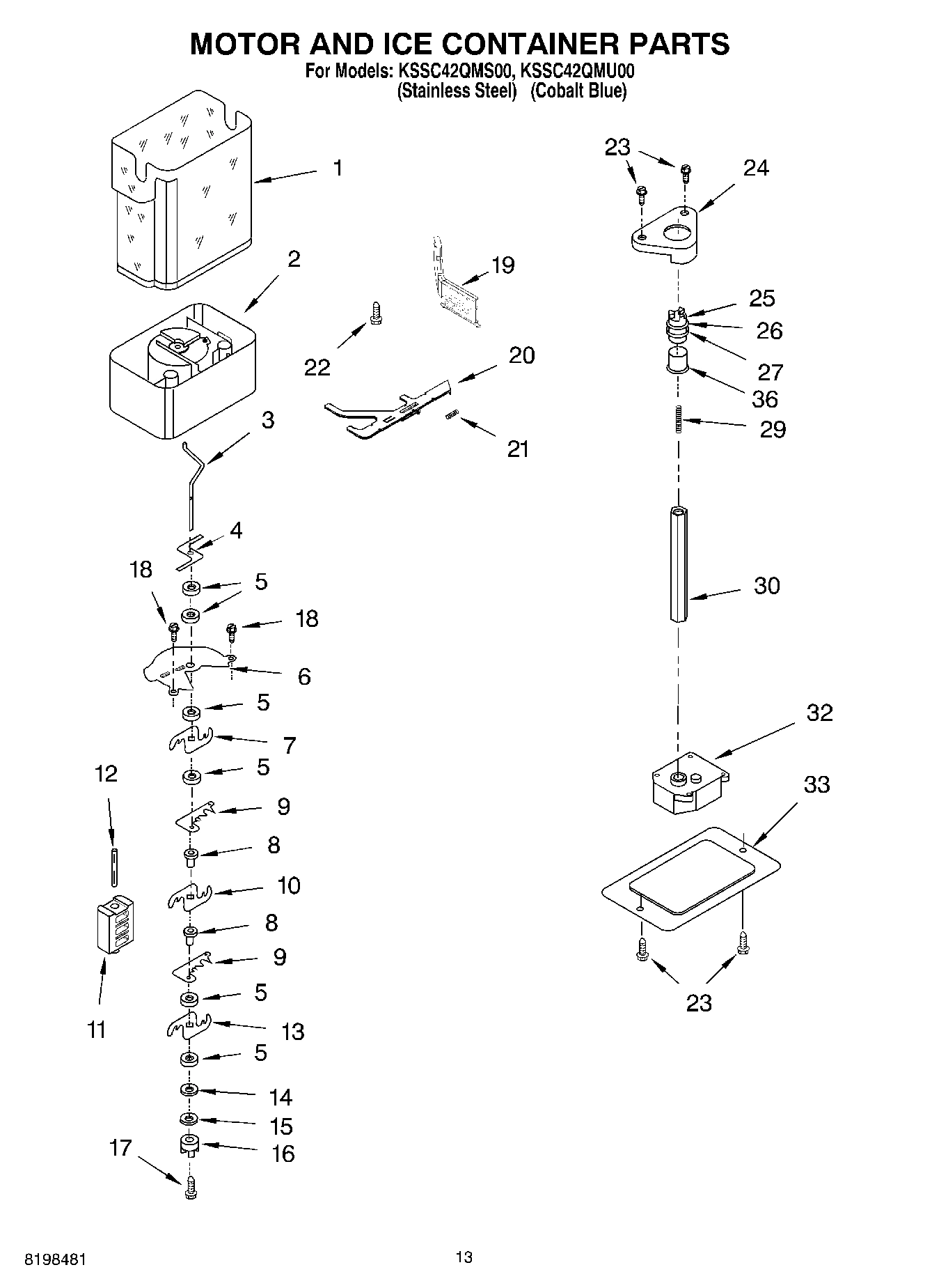 09 - MOTOR AND ICE CONTAINER PARTS