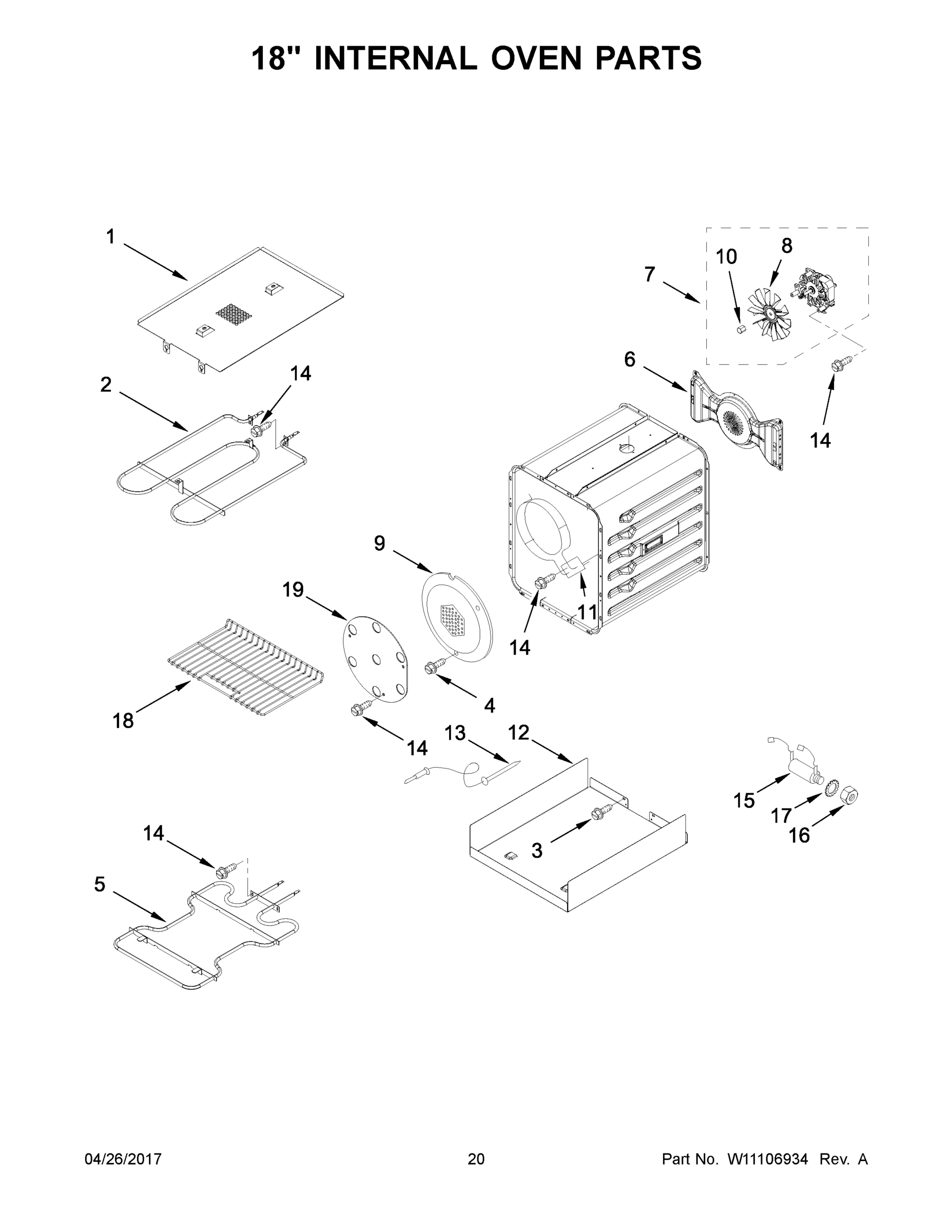 11 - 18" INTERNAL OVEN PARTS