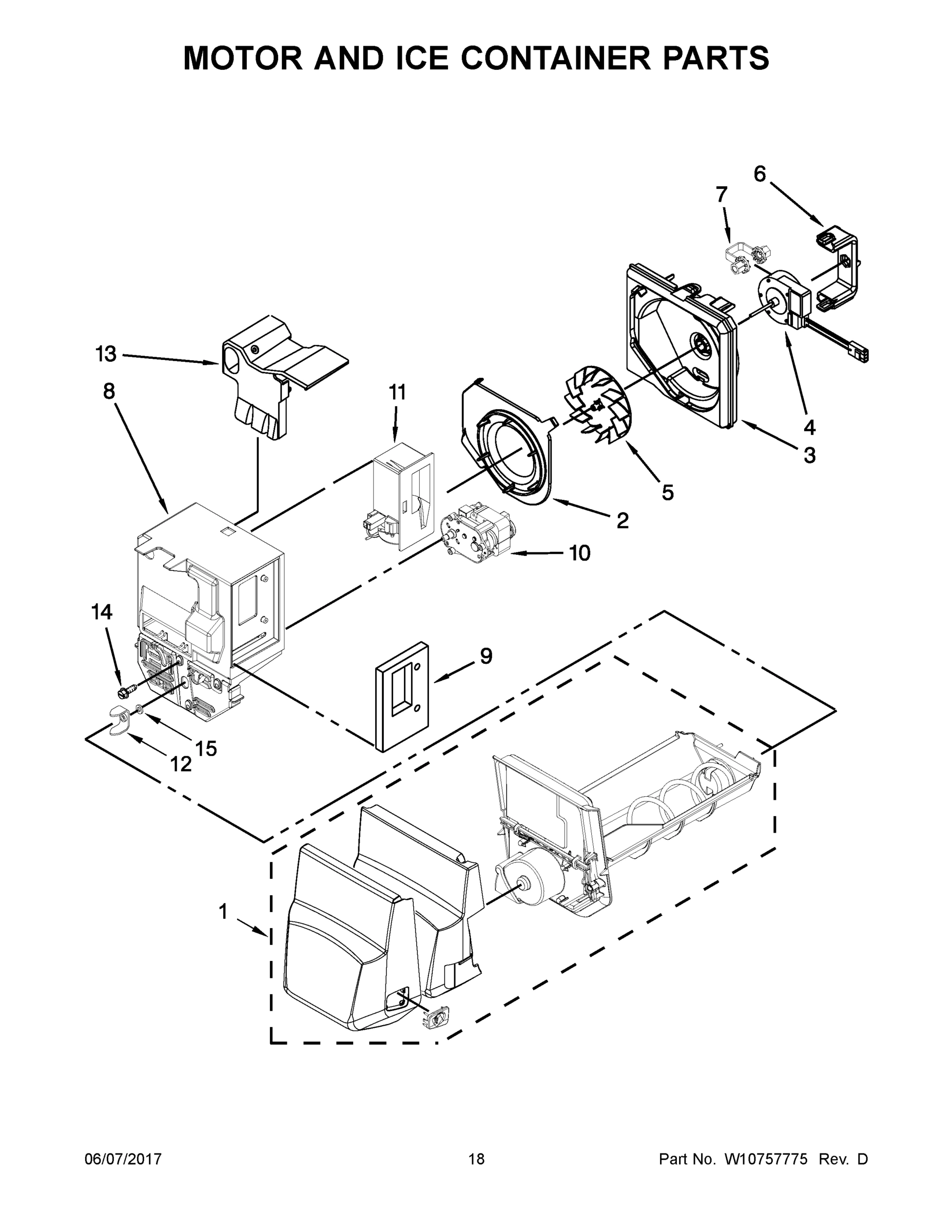 10 - MOTOR AND ICE CONTAINER PARTS