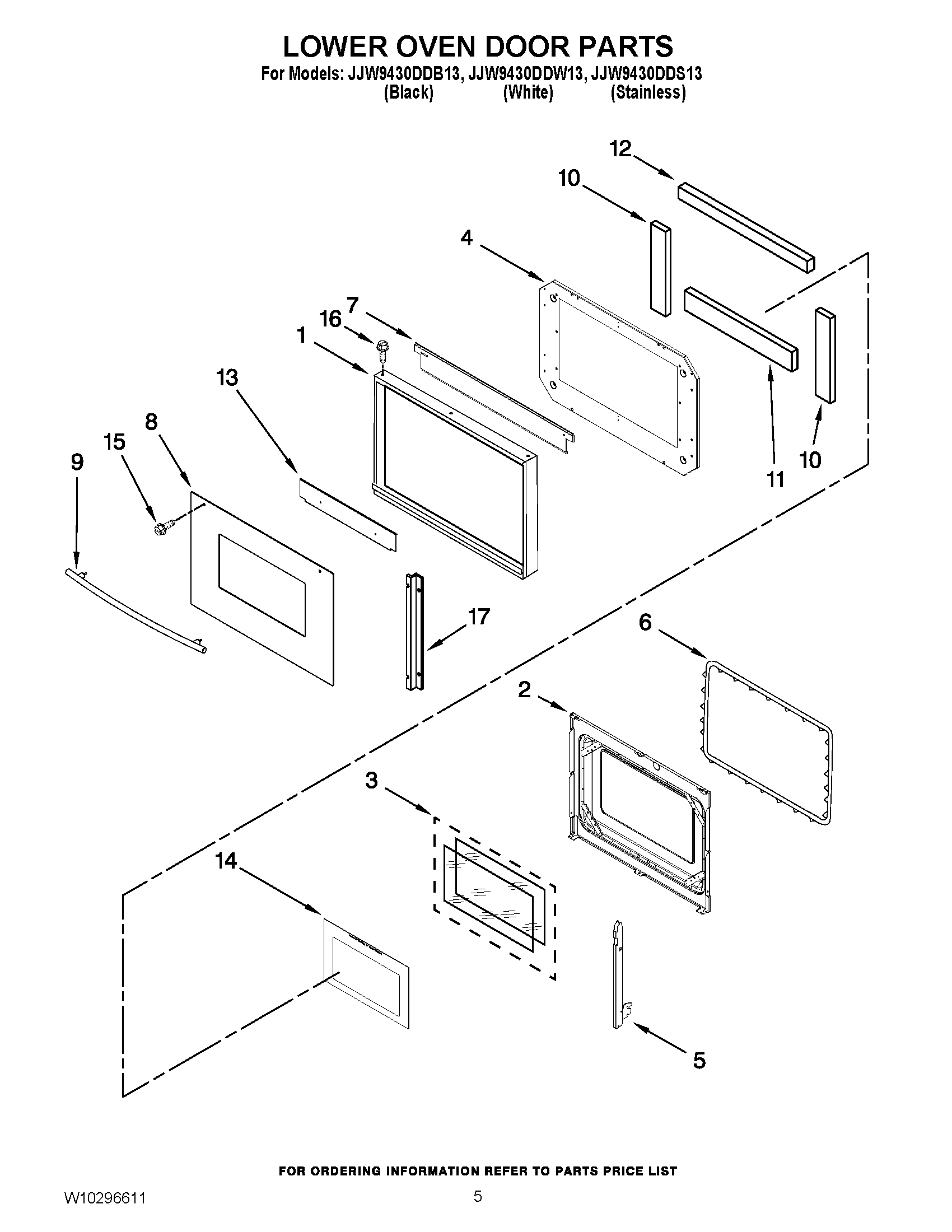 03 - LOWER OVEN DOOR PARTS