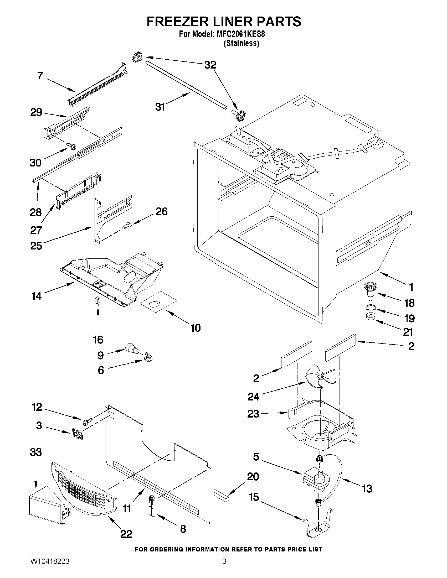 02 - FREEZER LINER PARTS