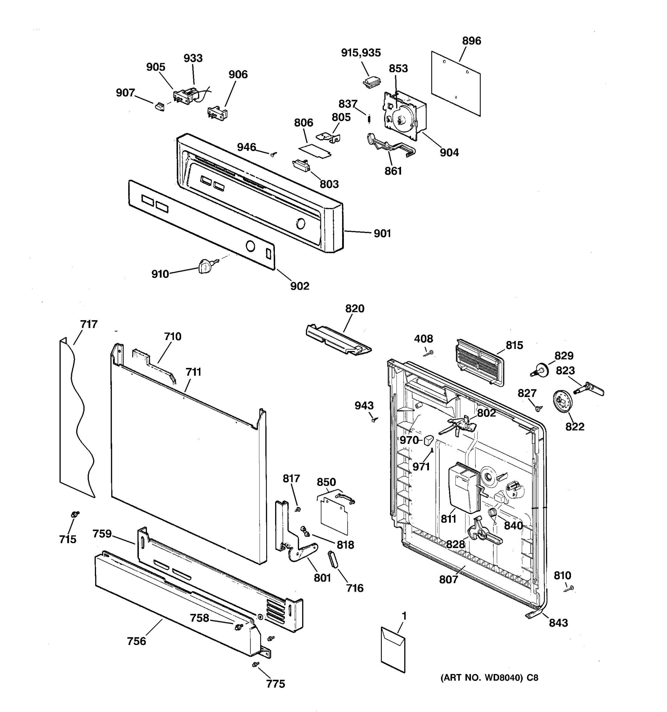 ESCUTCHEON & DOOR ASSEMBLY