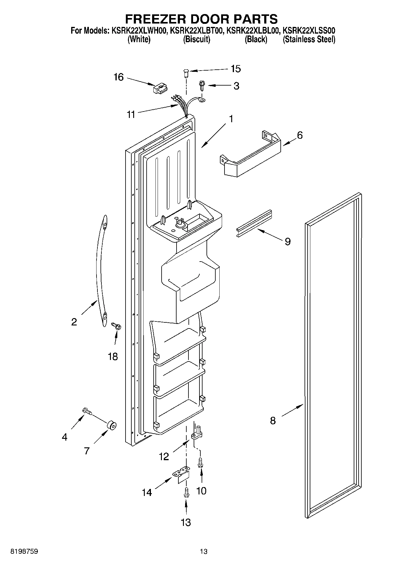 08 - FREEZER DOOR PARTS