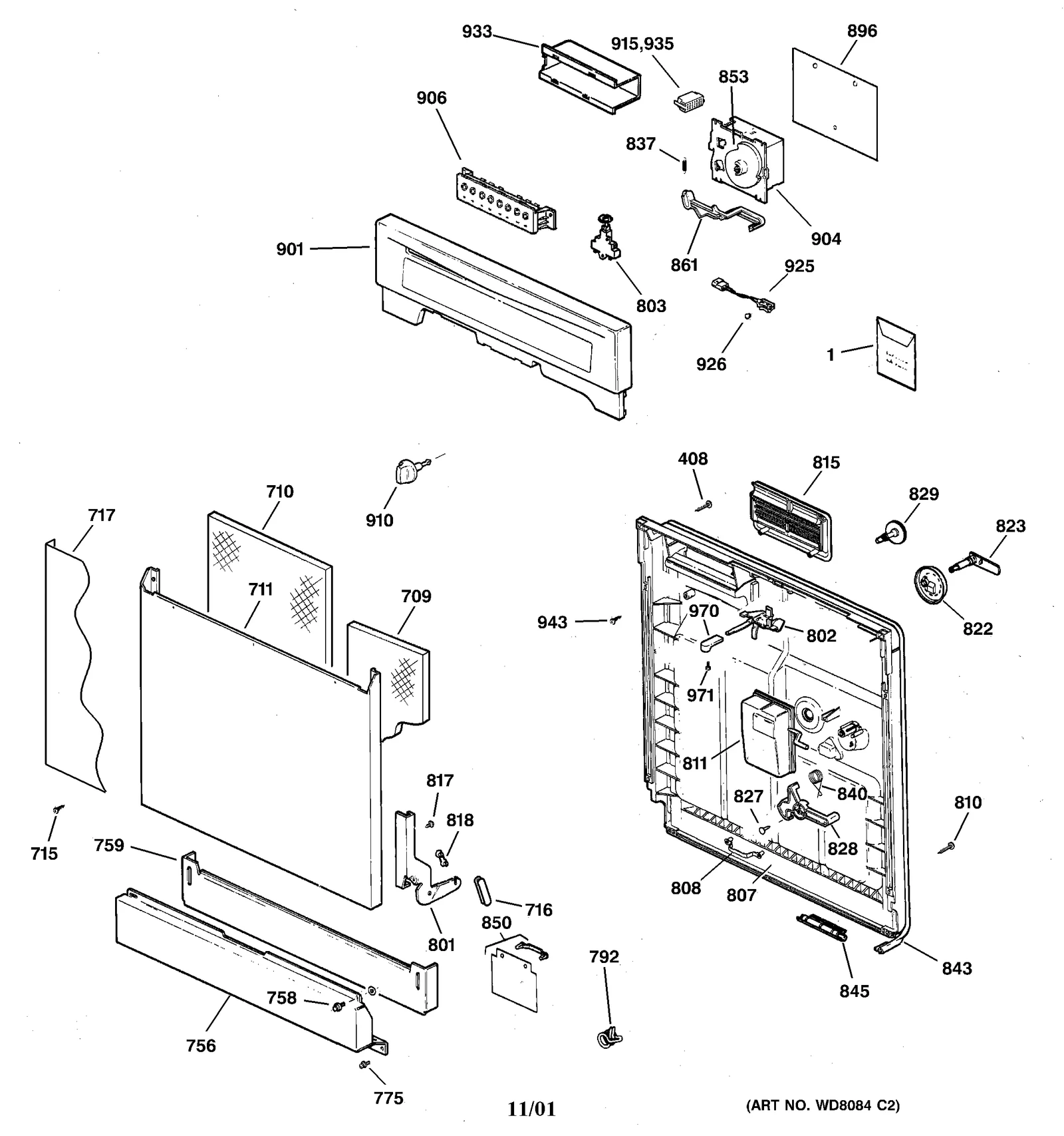 ESCUTCHEON & DOOR ASSEMBLY