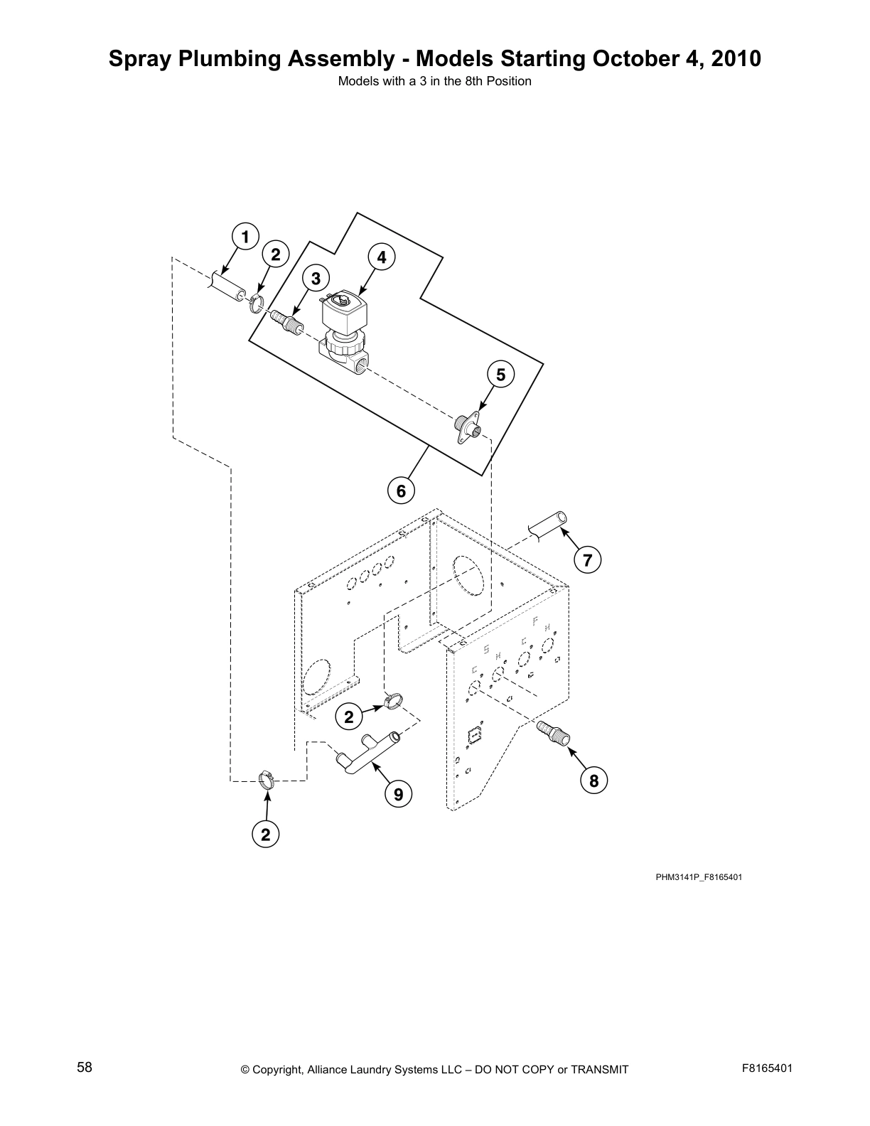 Spray Plumbing Assembly - Models Starting October 4, 2010
