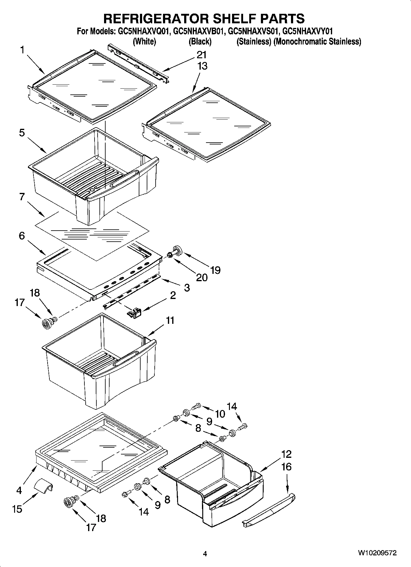 03 - REFRIGERATOR SHELF PARTS