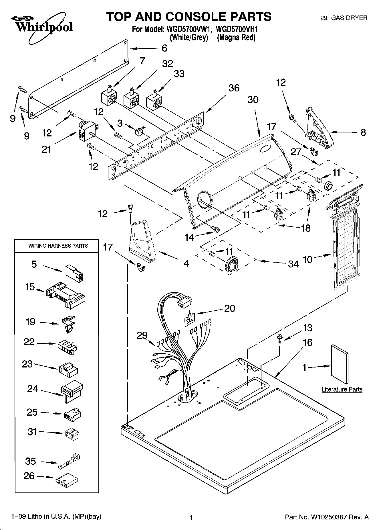 01 - TOP AND CONSOLE PARTS
