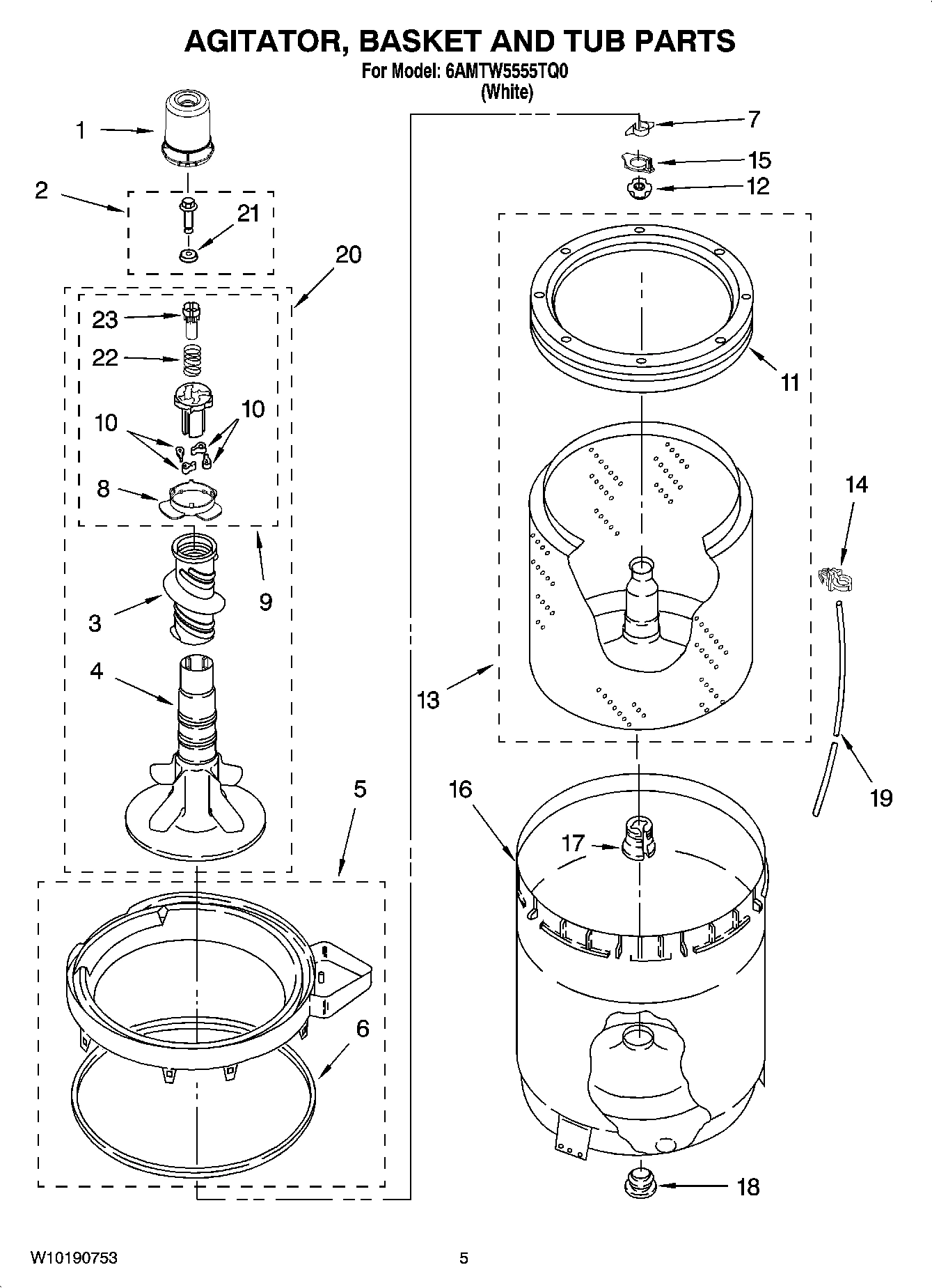 03 - AGITATOR, BASKET AND TUB PARTS